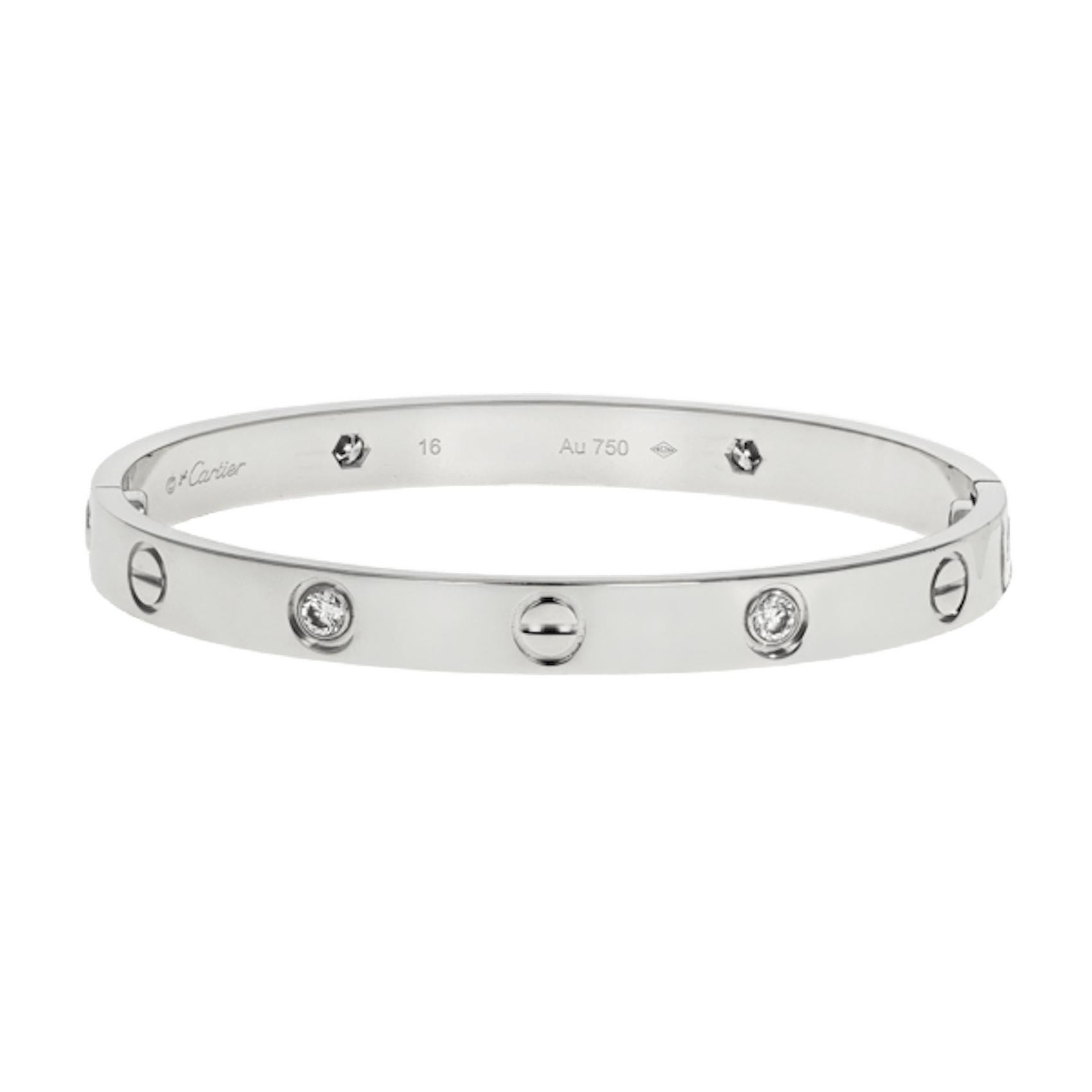 Vertical 4 Diamond Love Bracelet- Size 16