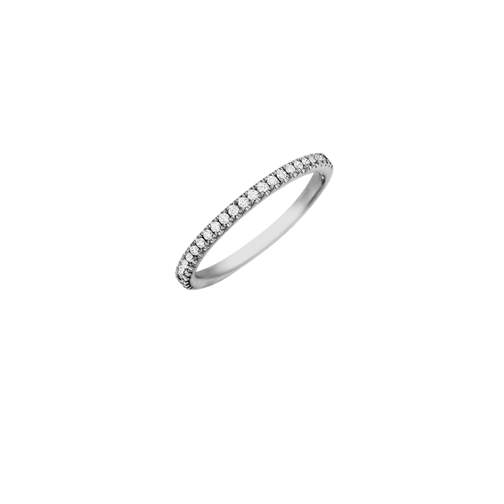 Vertical 18K White Gold Diamond Band