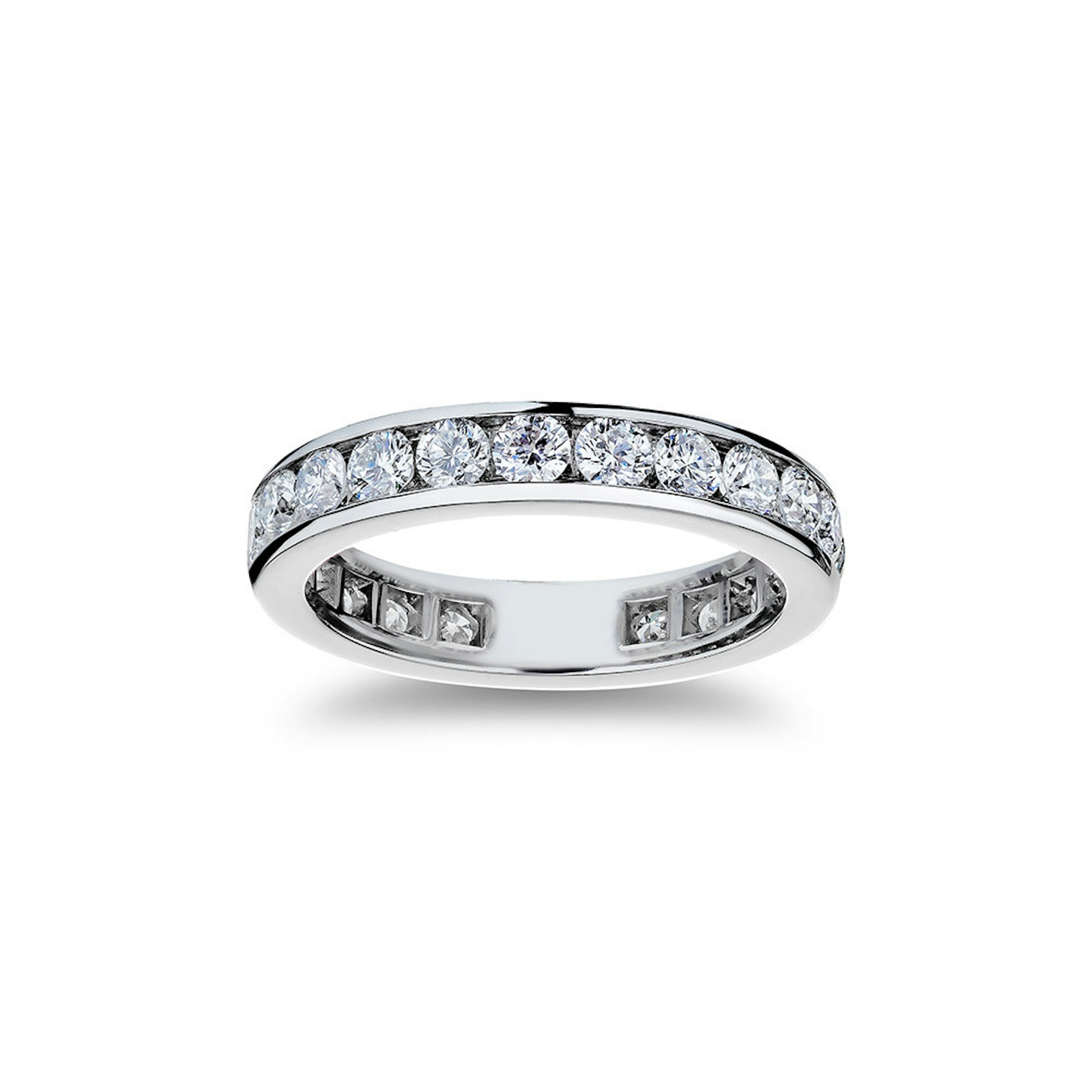 Vertical Platinum Diamond Eternity Band