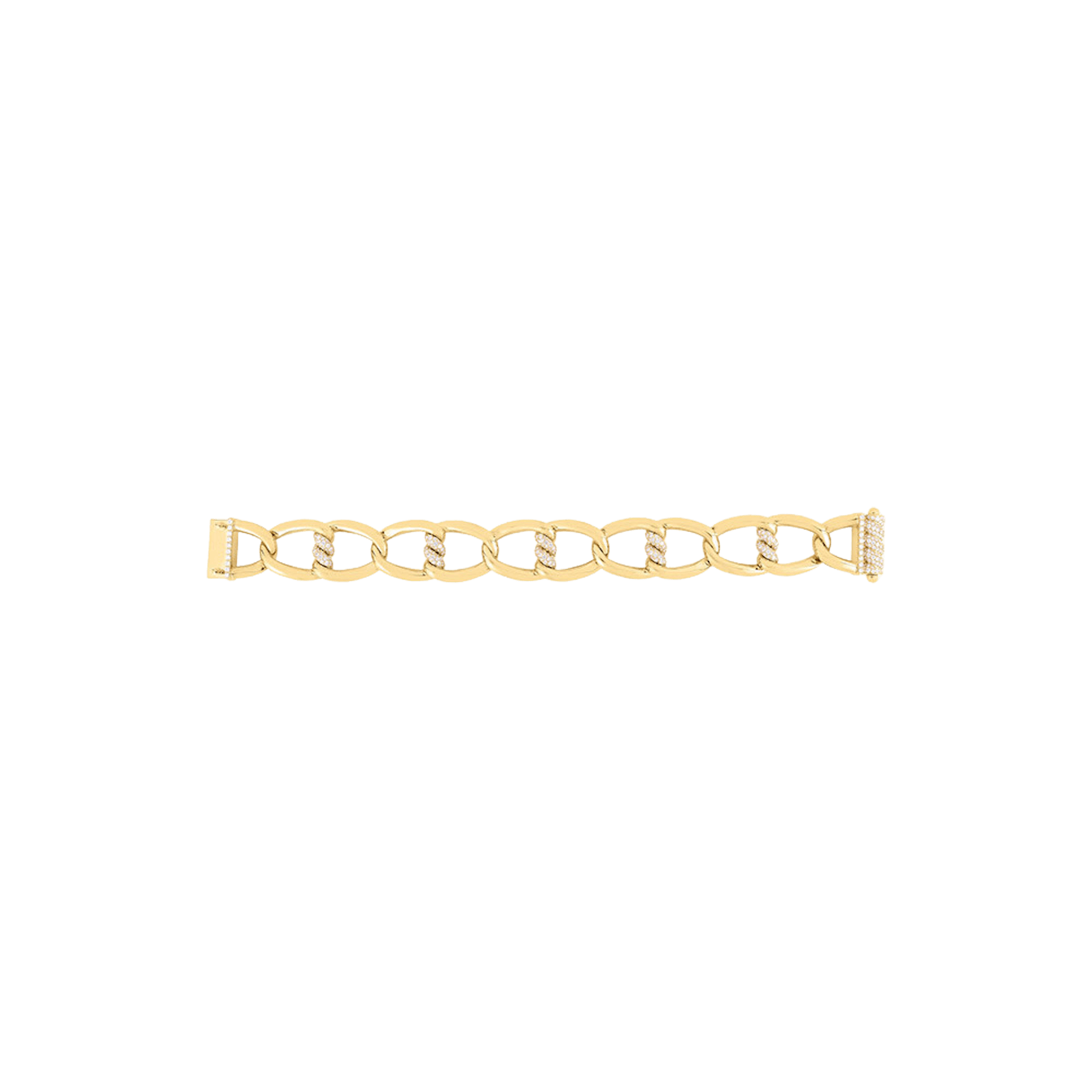 Vertical 18K Yellow Gold Cialoma Diamond Knot Bracelet