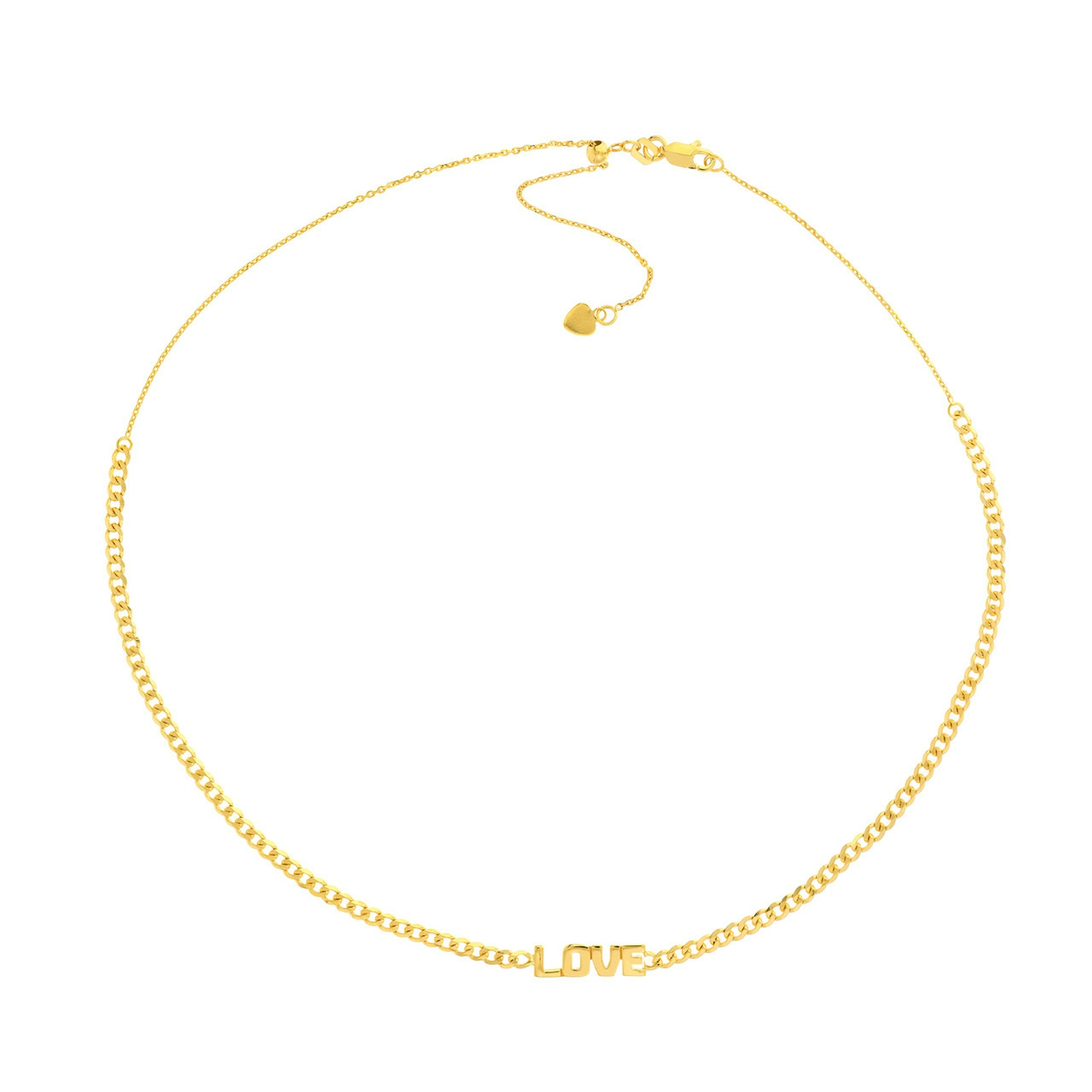 Vertical 14Kt Yellow Gold Love Choker Necklace