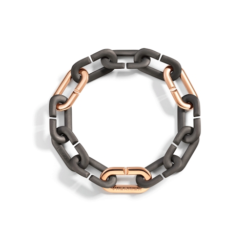 Vertical 18K Rose Gold/Black Titanium Mon Jeu Link Bracelet