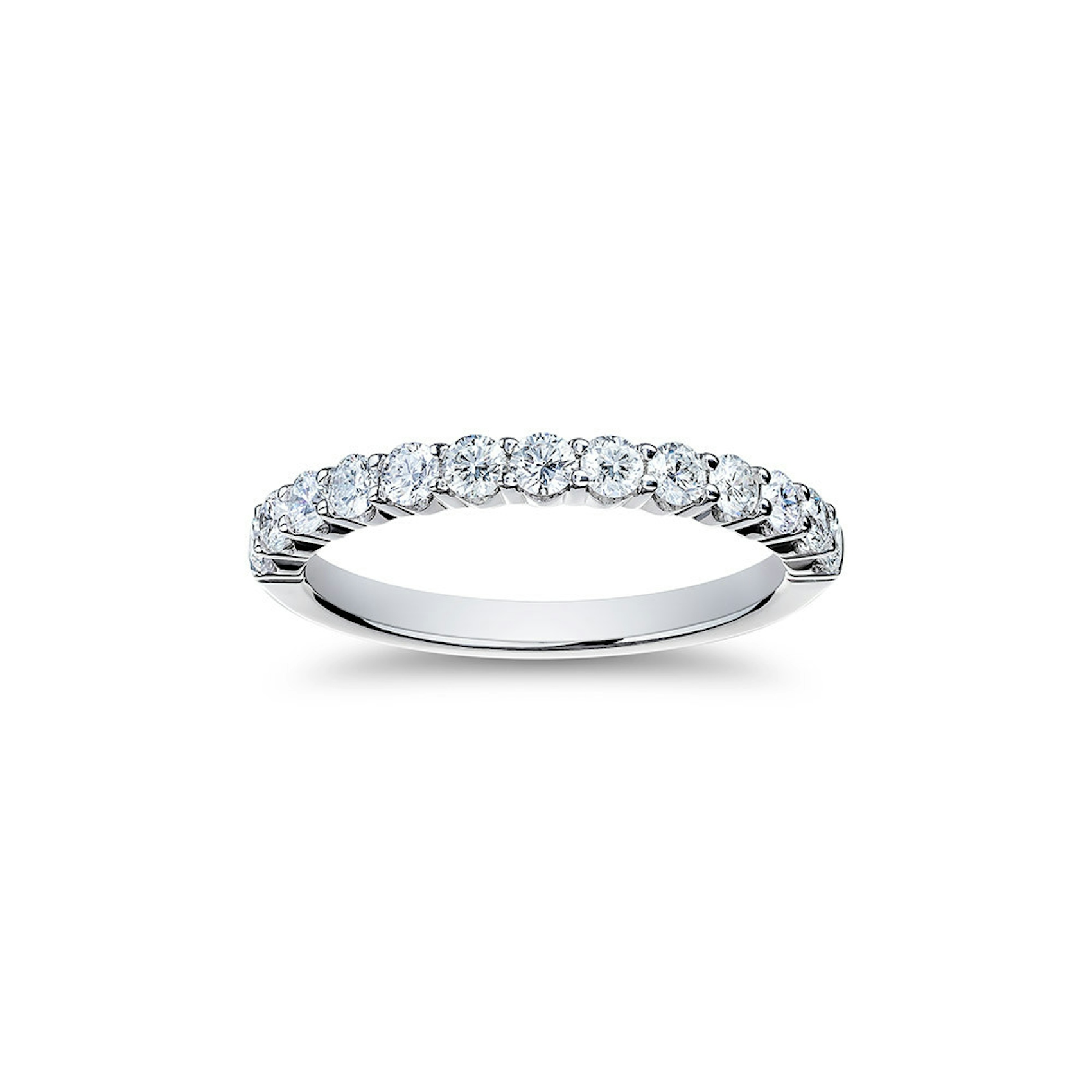 Vertical 18K White Gold Diamond Band