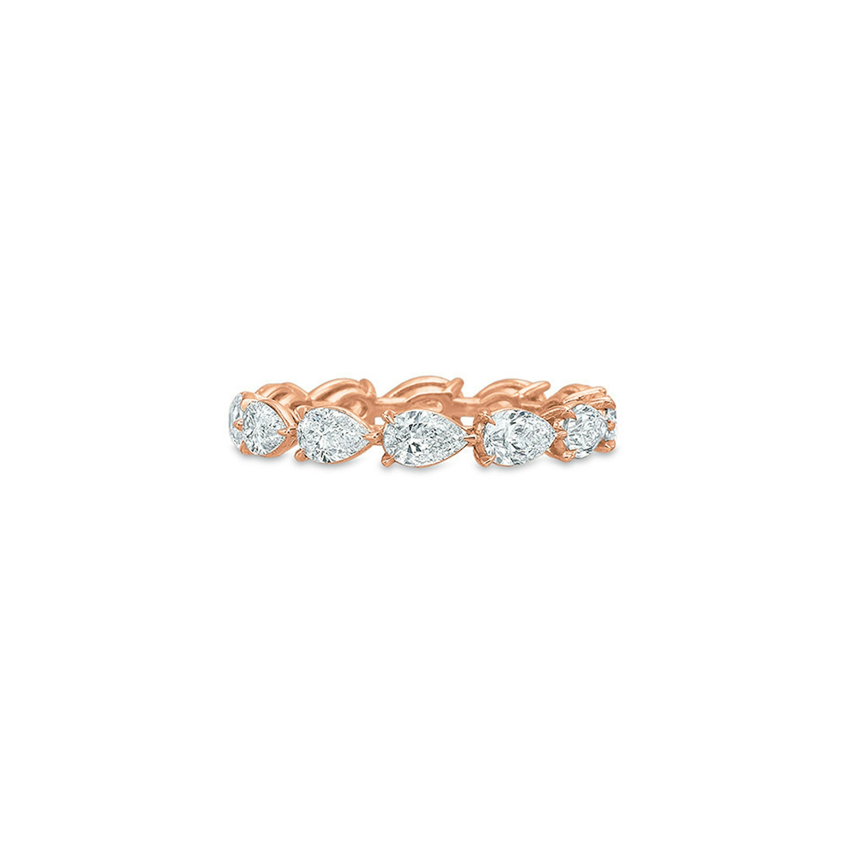 Vertical Rose Gold Pear Diamond Eternity Band