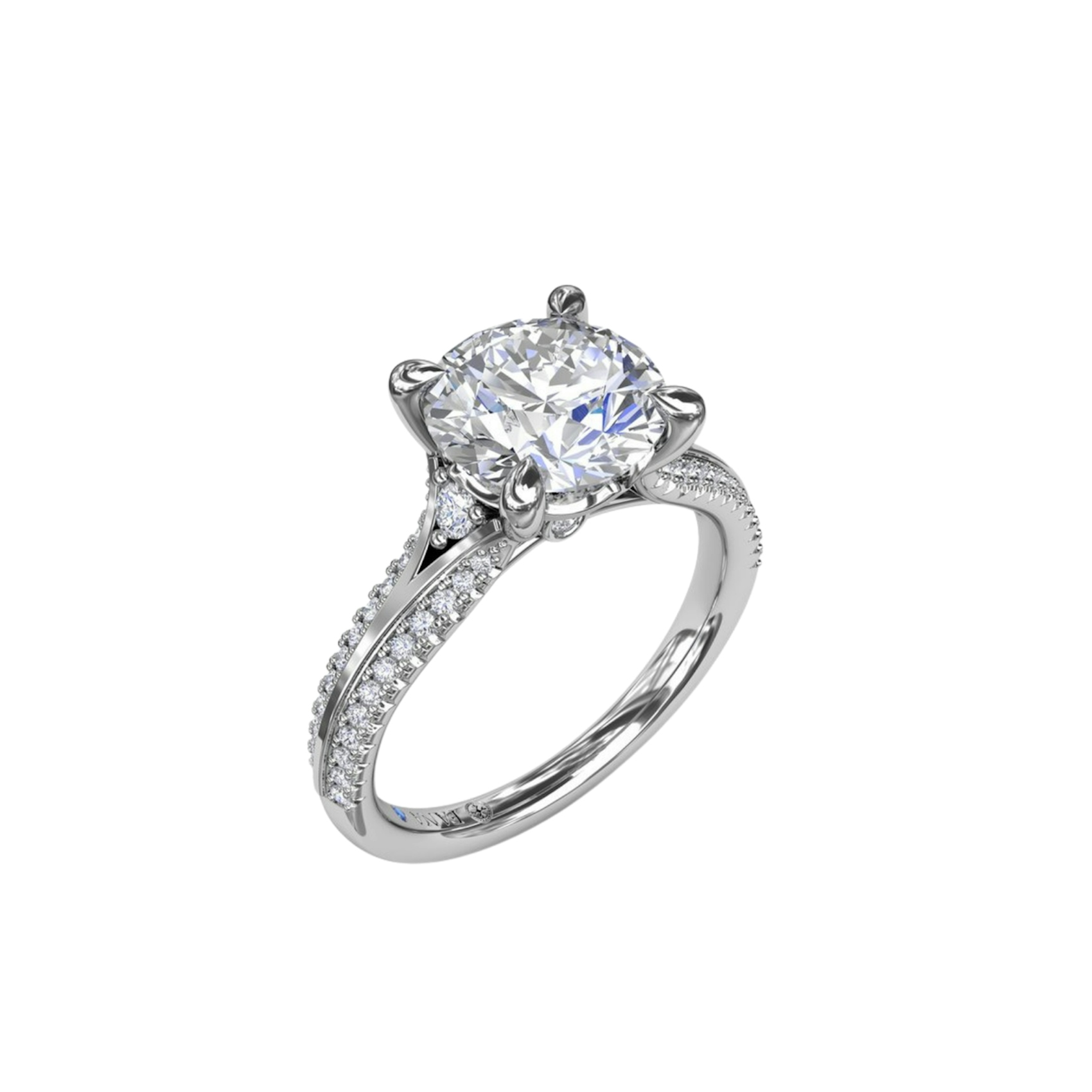 Vertical The 1916 Company Collection Two-Toned Split Shank Diamond Engagement Ring S4230