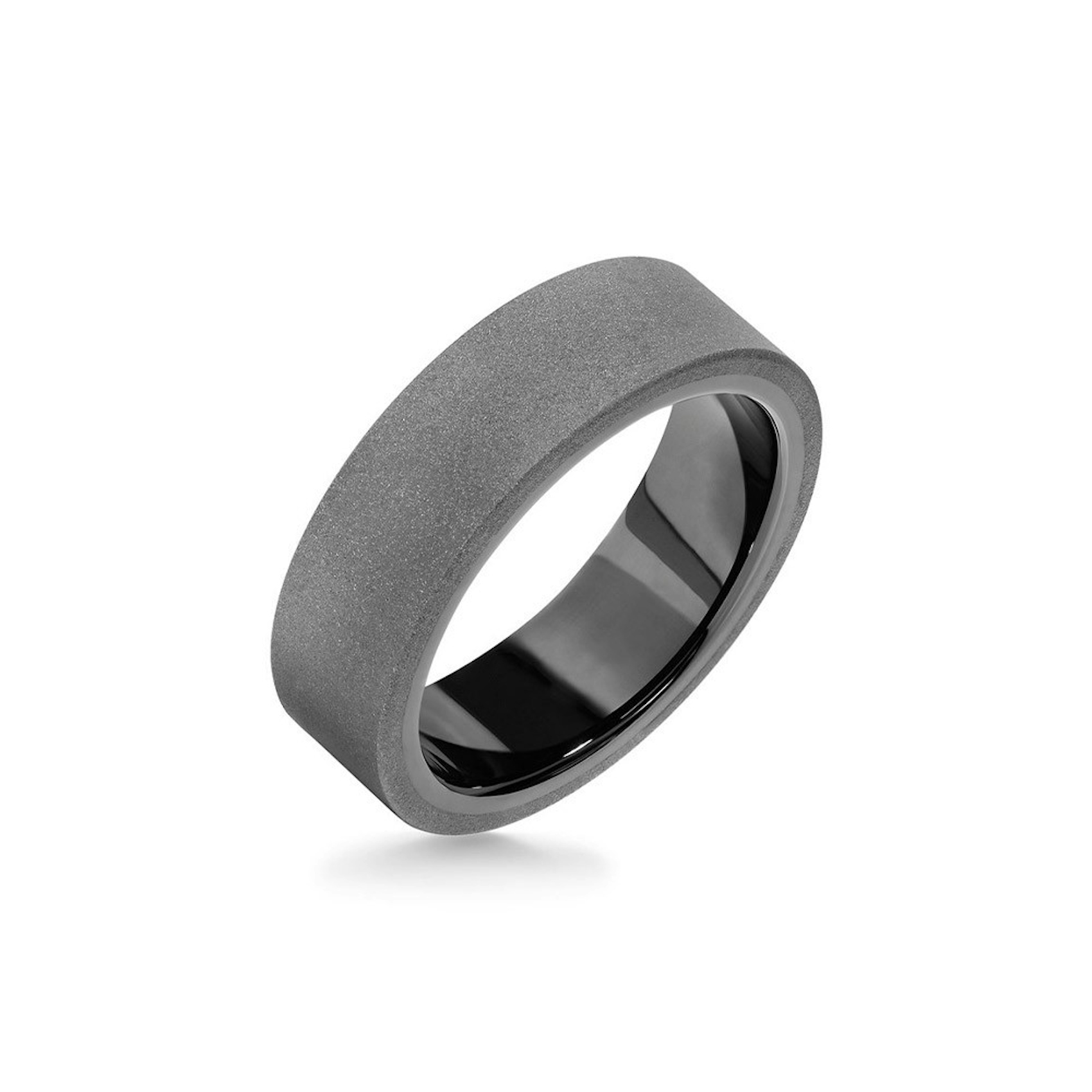 Vertical Black Tungsten Sandblasted Band