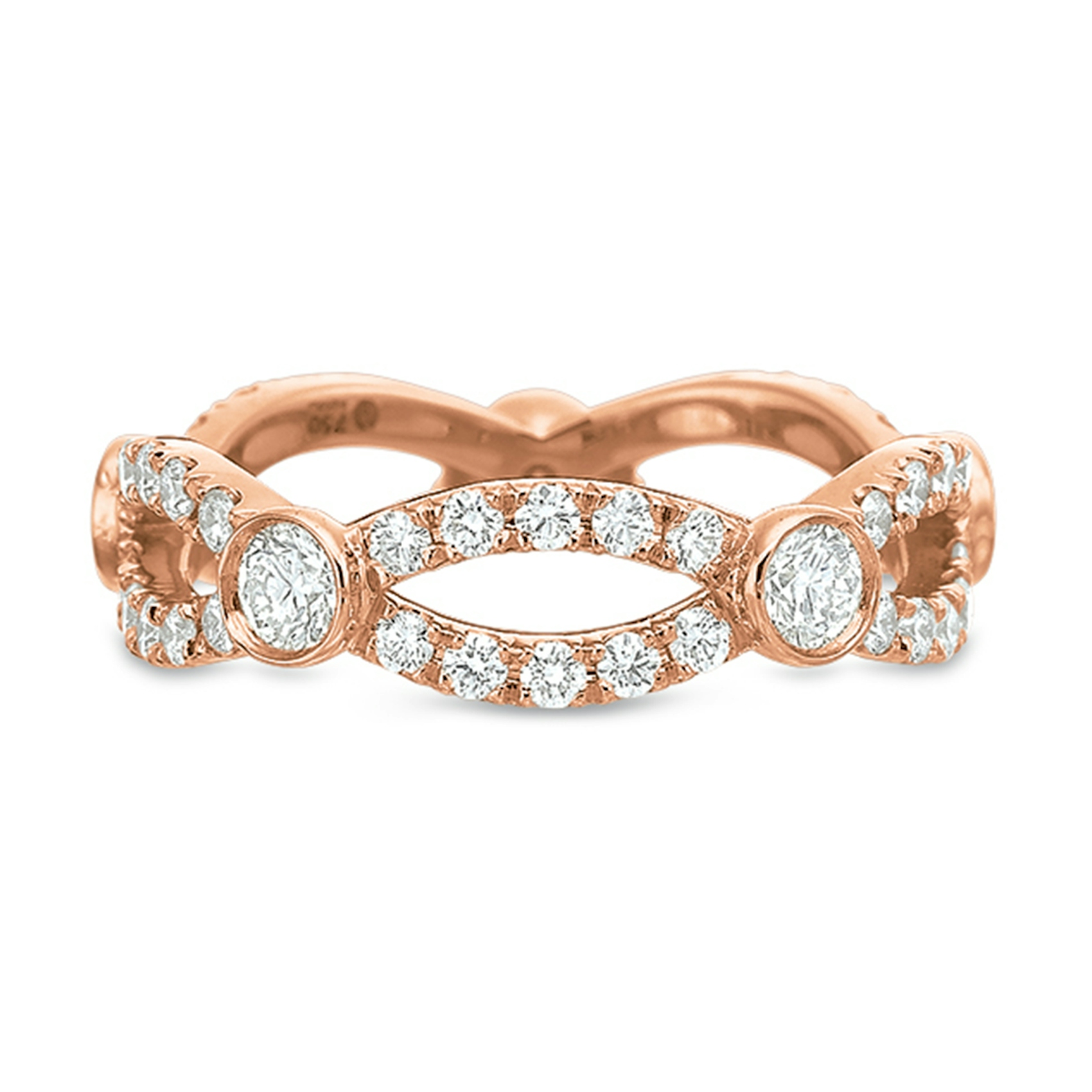 Vertical Rose Gold Diamond Eternity Band