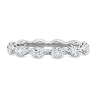 Vertical White Gold Diamond Shared Prong Eternity Band