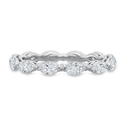 Vertical White Gold Diamond Shared Prong Eternity Band