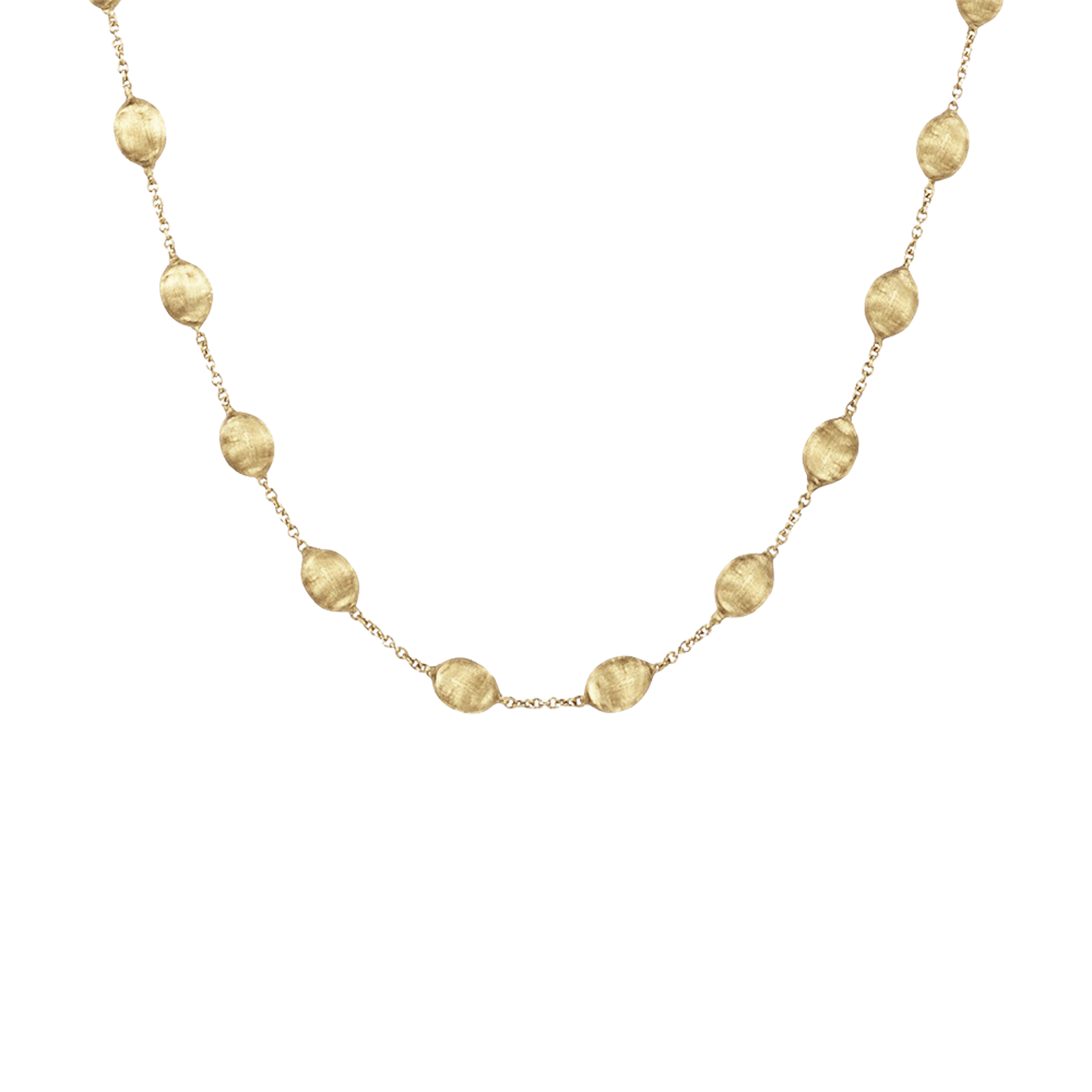 Vertical Siviglia 18K Yellow Gold Short Pebble Necklace