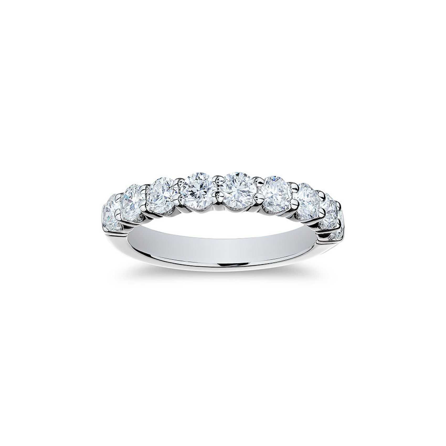 Vertical 18K White Gold Diamond Band