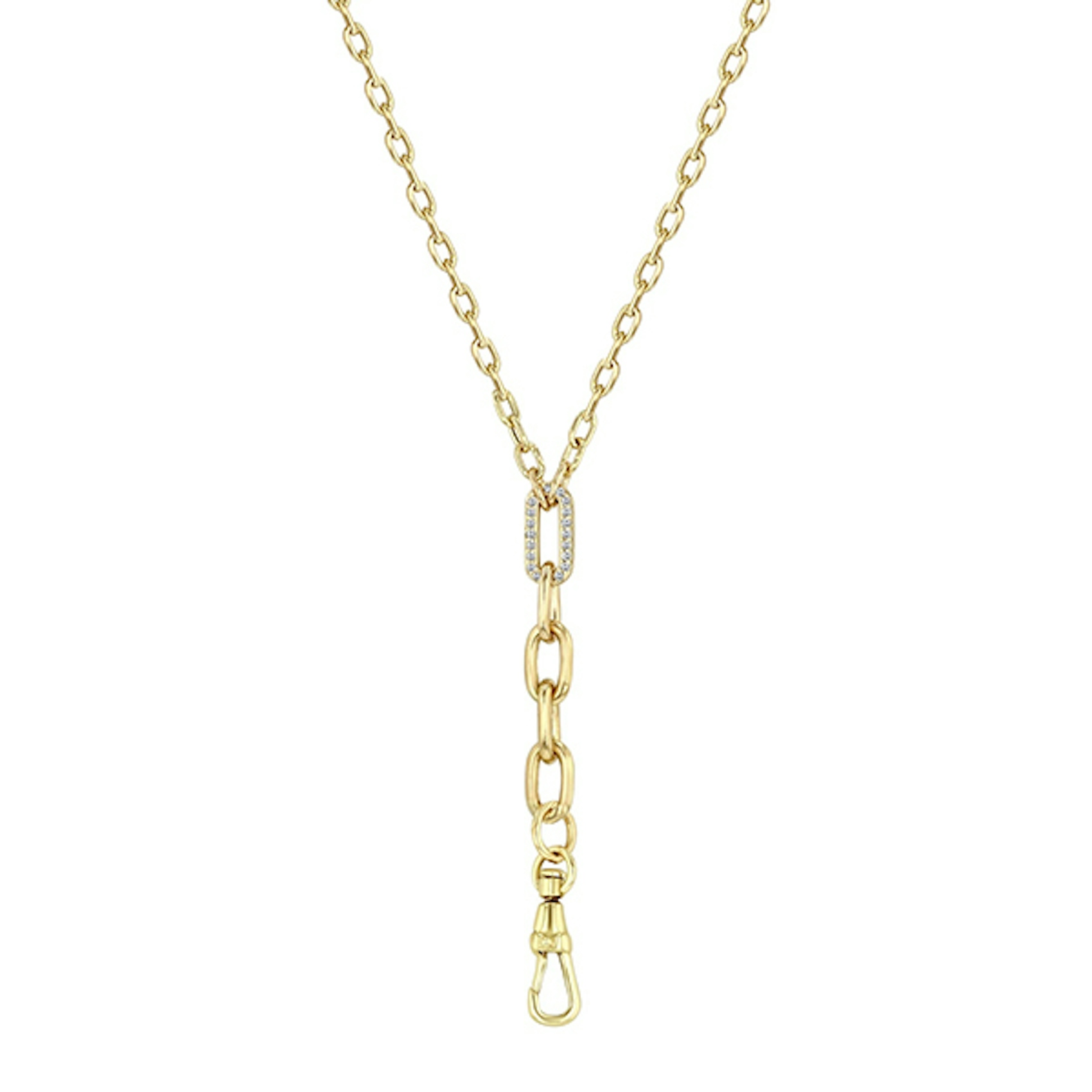 Vertical Mixed Chain Lariat Necklace