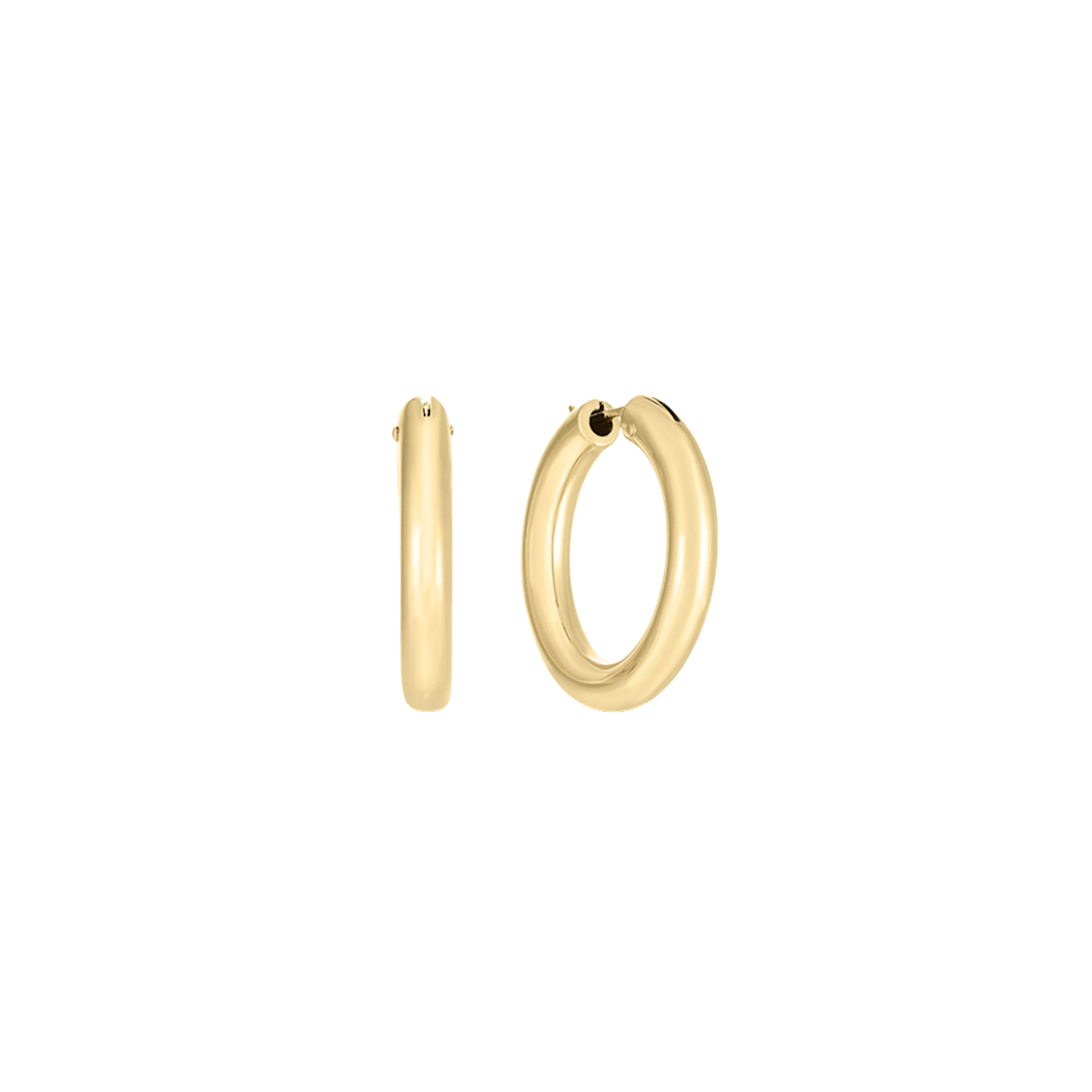 Vertical 18K Yellow Gold Designer Gold The Perfect Hoops