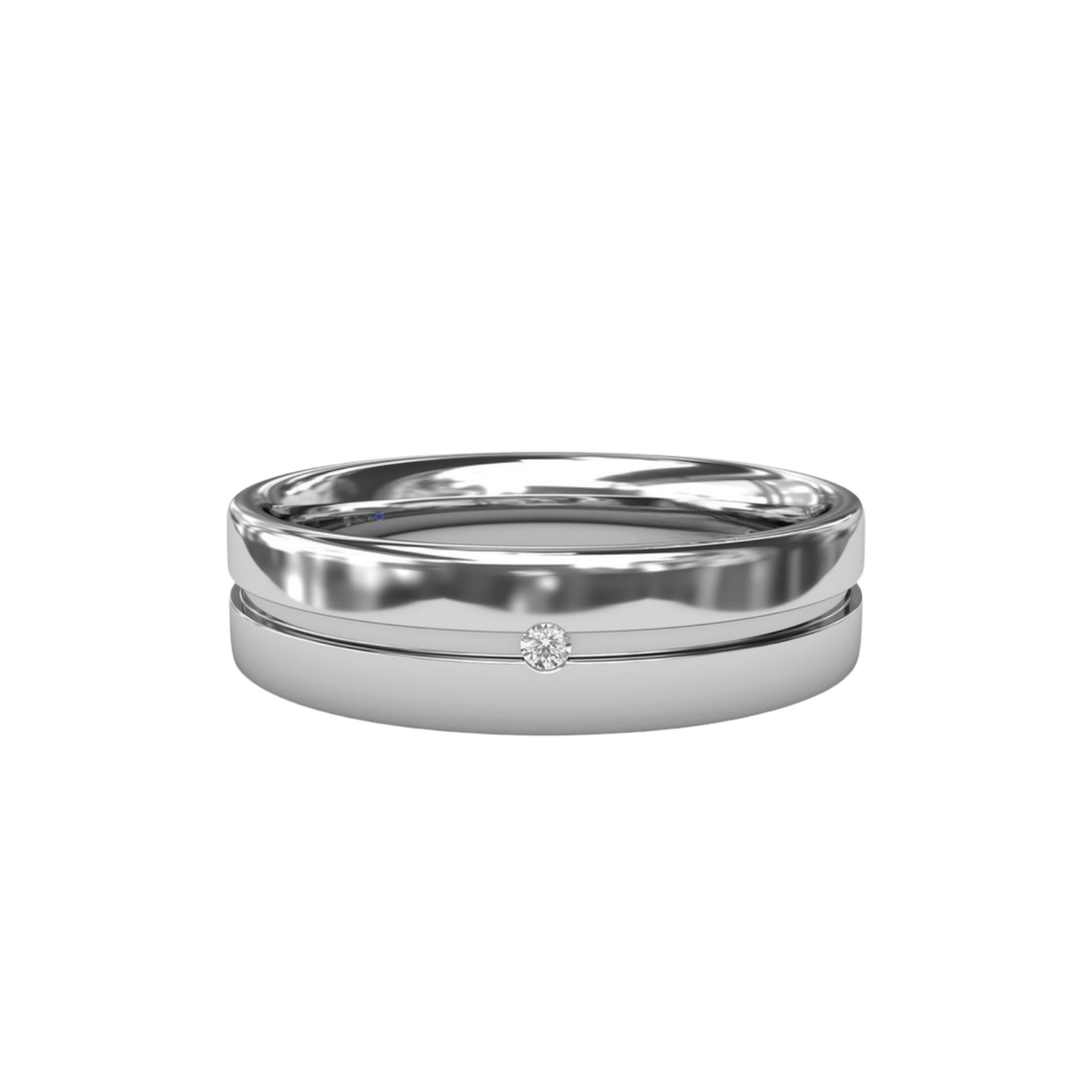 Vertical The 1916 Company Collection High Polish Men's Wedding Band M1023