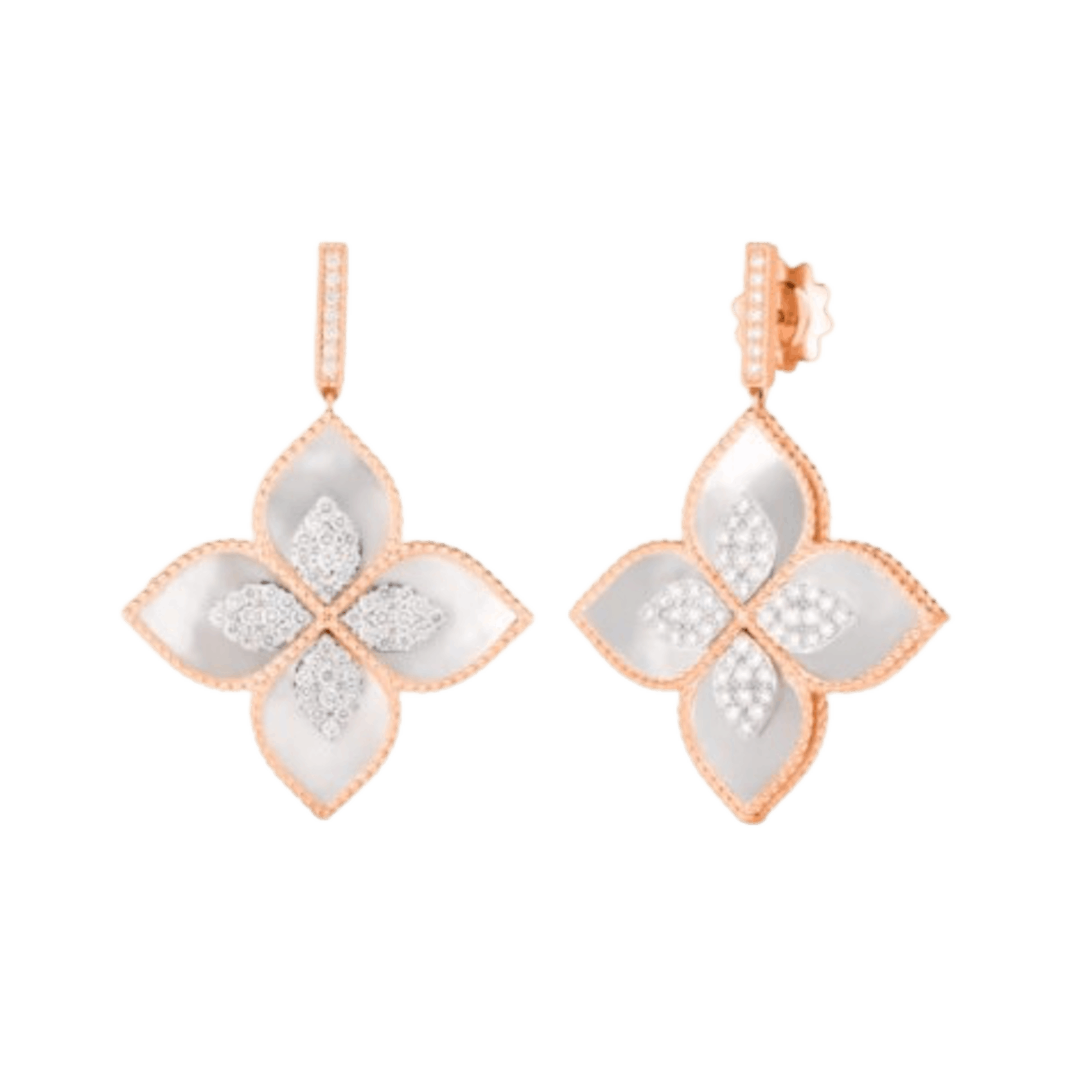Vertical 18K Rose Gold Venetian Princess Earrings