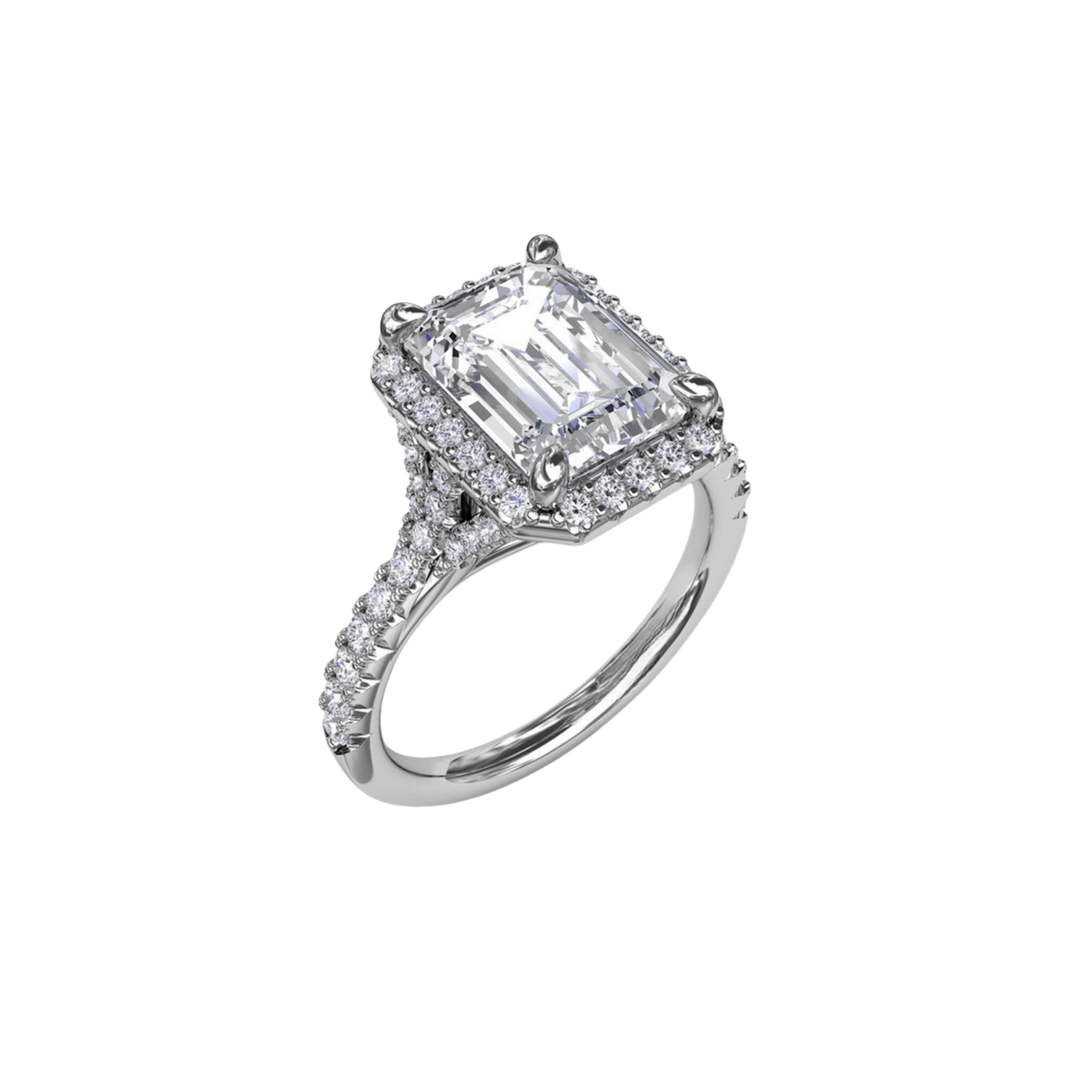 Vertical The 1916 Company Collection Split Shank Diamond Halo Engagement Ring S4193