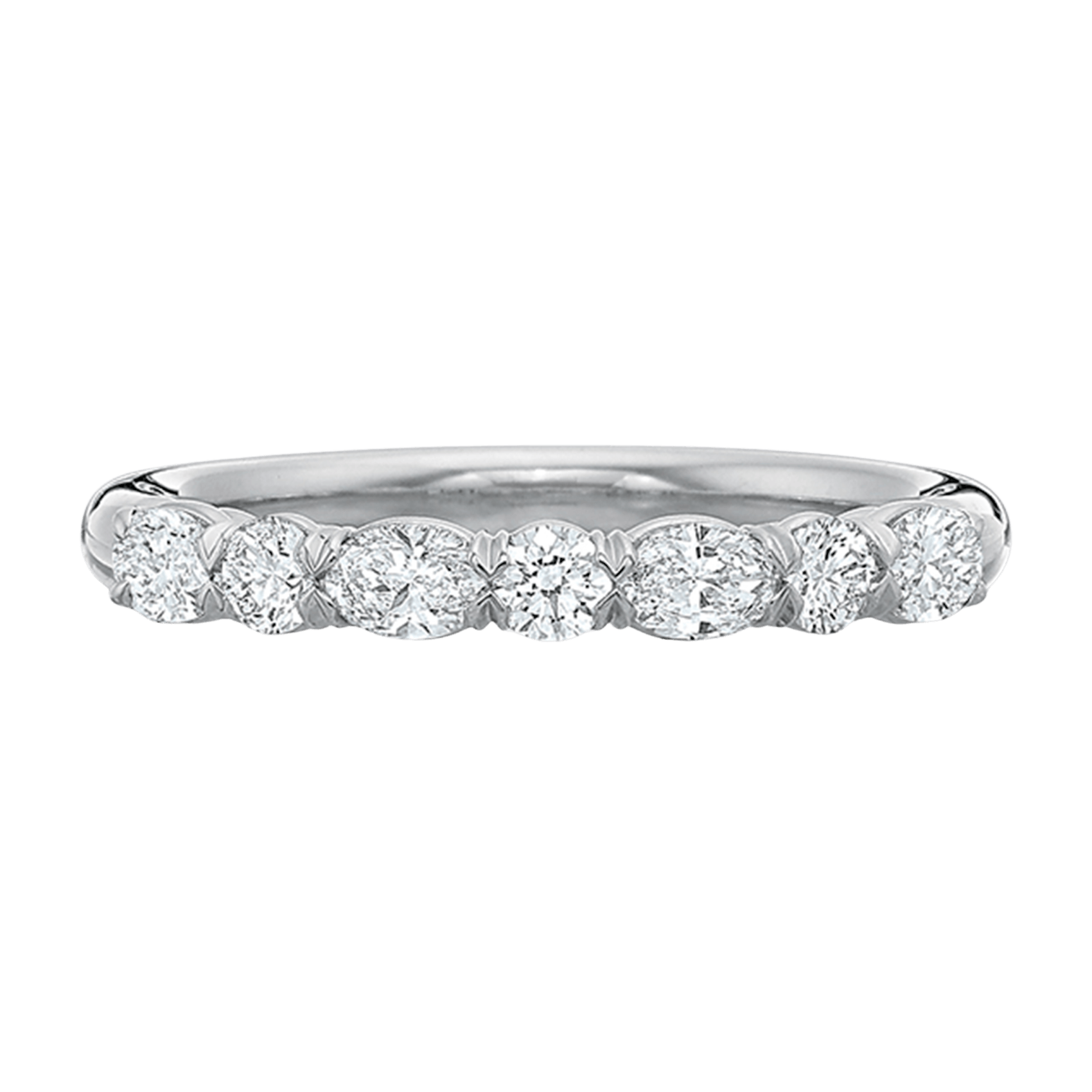 Vertical White Gold Diamond Shared Prong Band