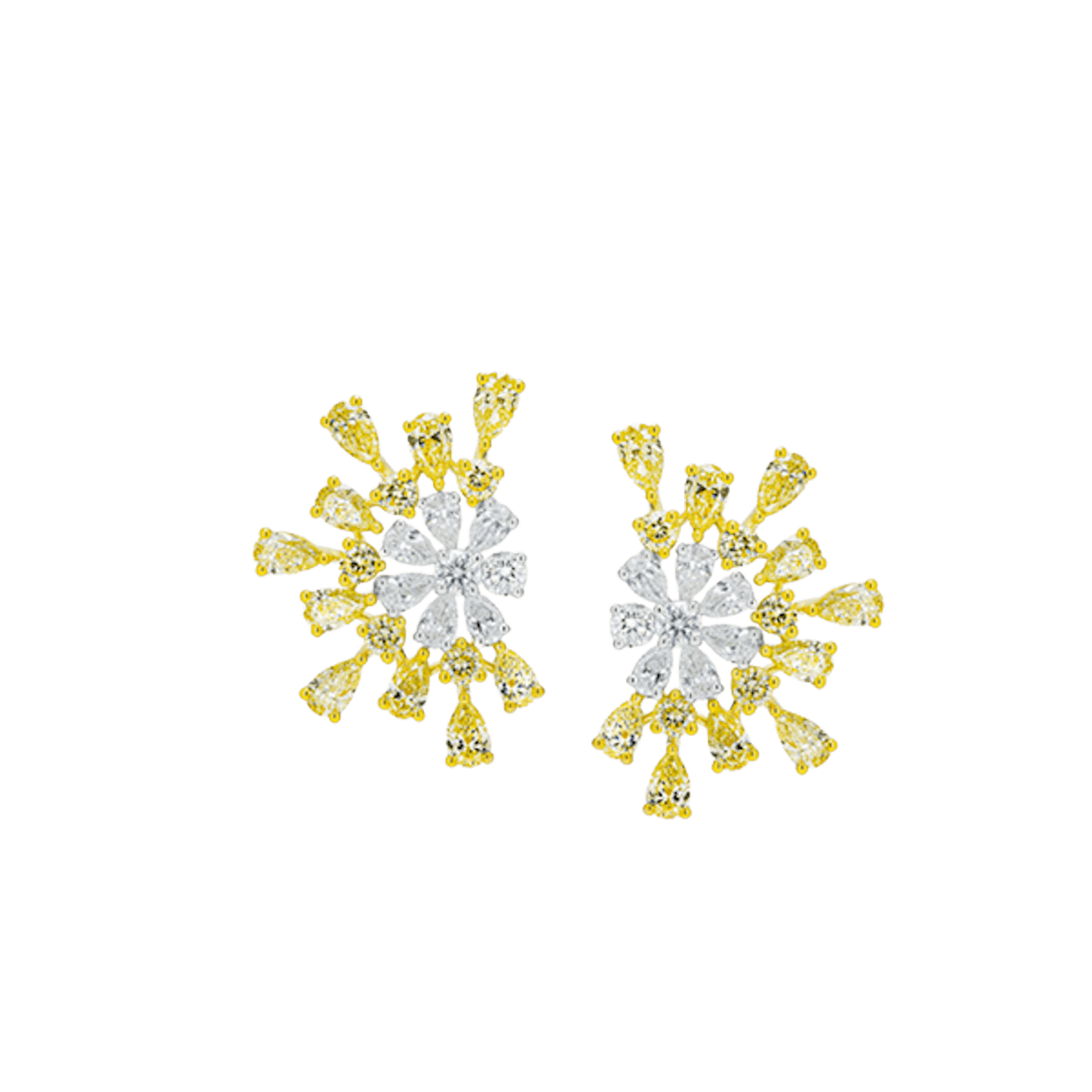 Vertical Diamond Fan Earrings