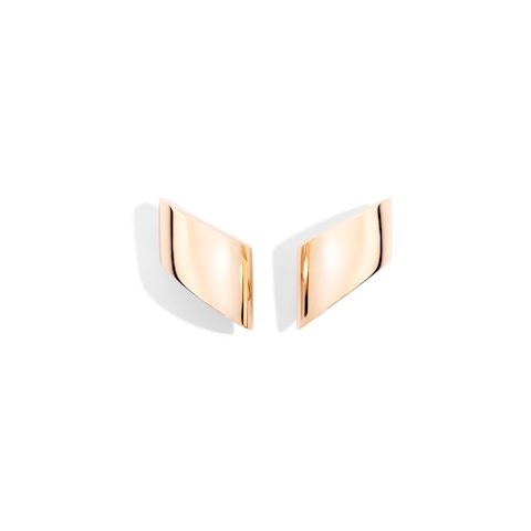 Vertical 18K Rose Gold Vague Clip Earrings