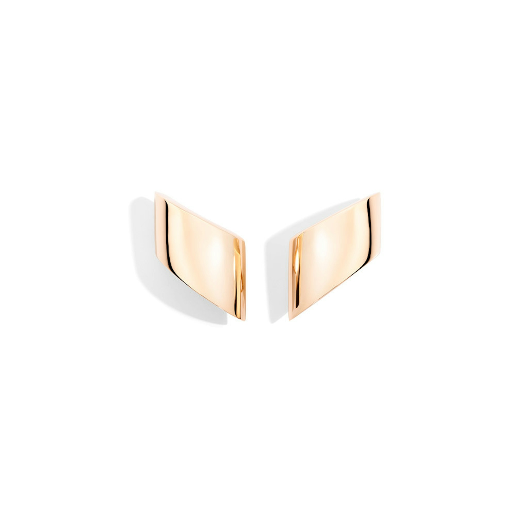 Vertical 18K Rose Gold Vague Clip Earrings