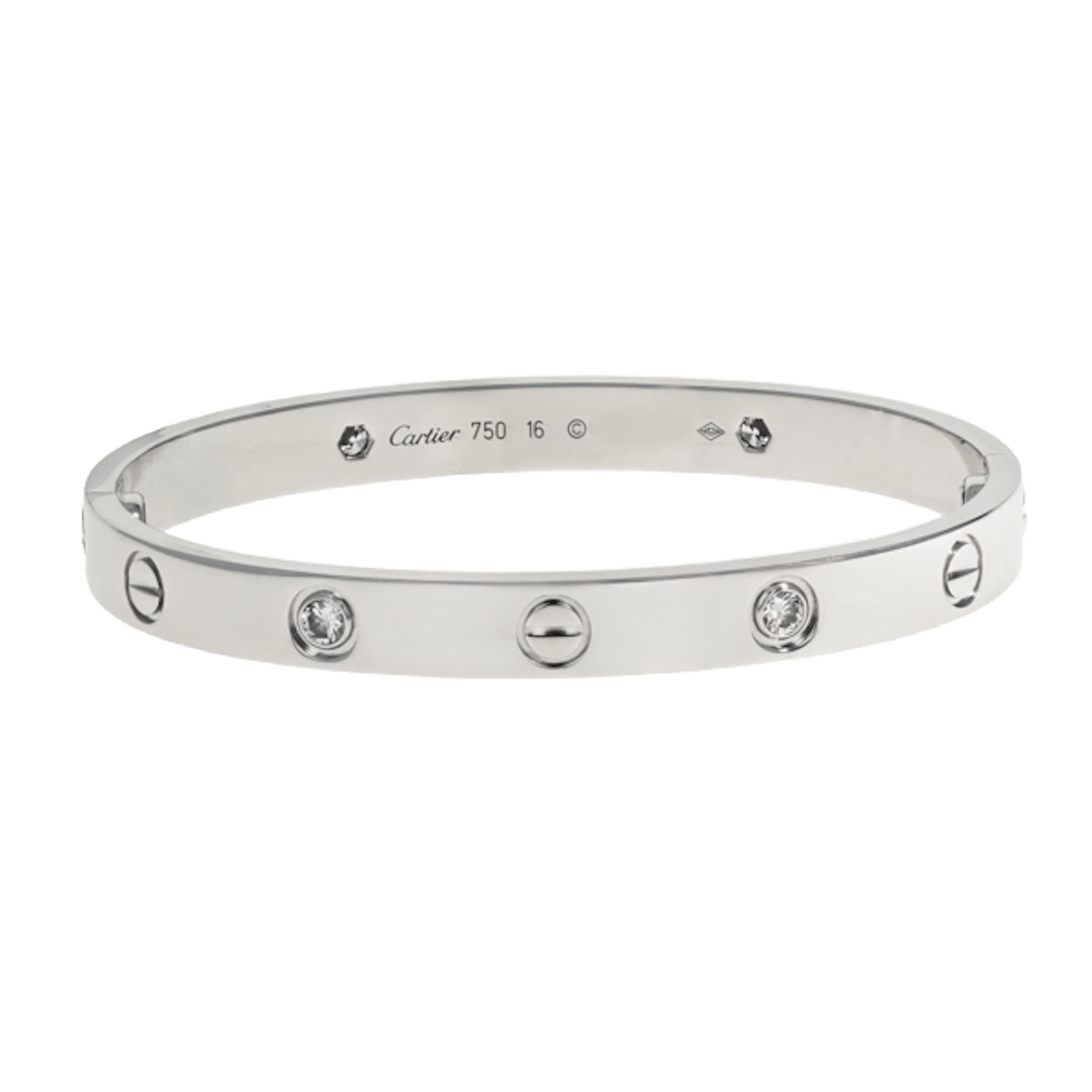 Vertical 4 Diamond Love Bracelet - Size 16