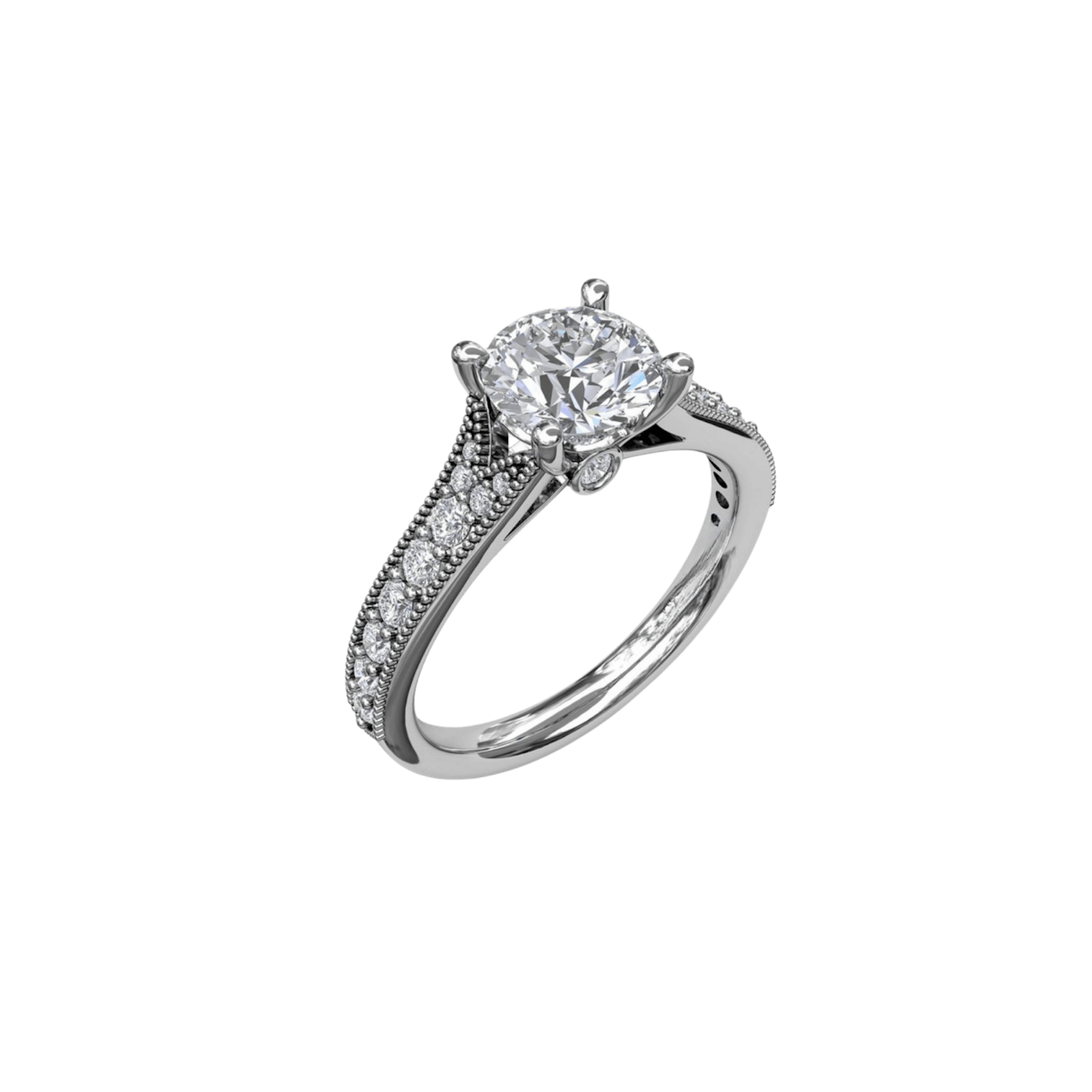 Vertical The 1916 Company Collection Cushion Halo Twist Engagement Ring S3826