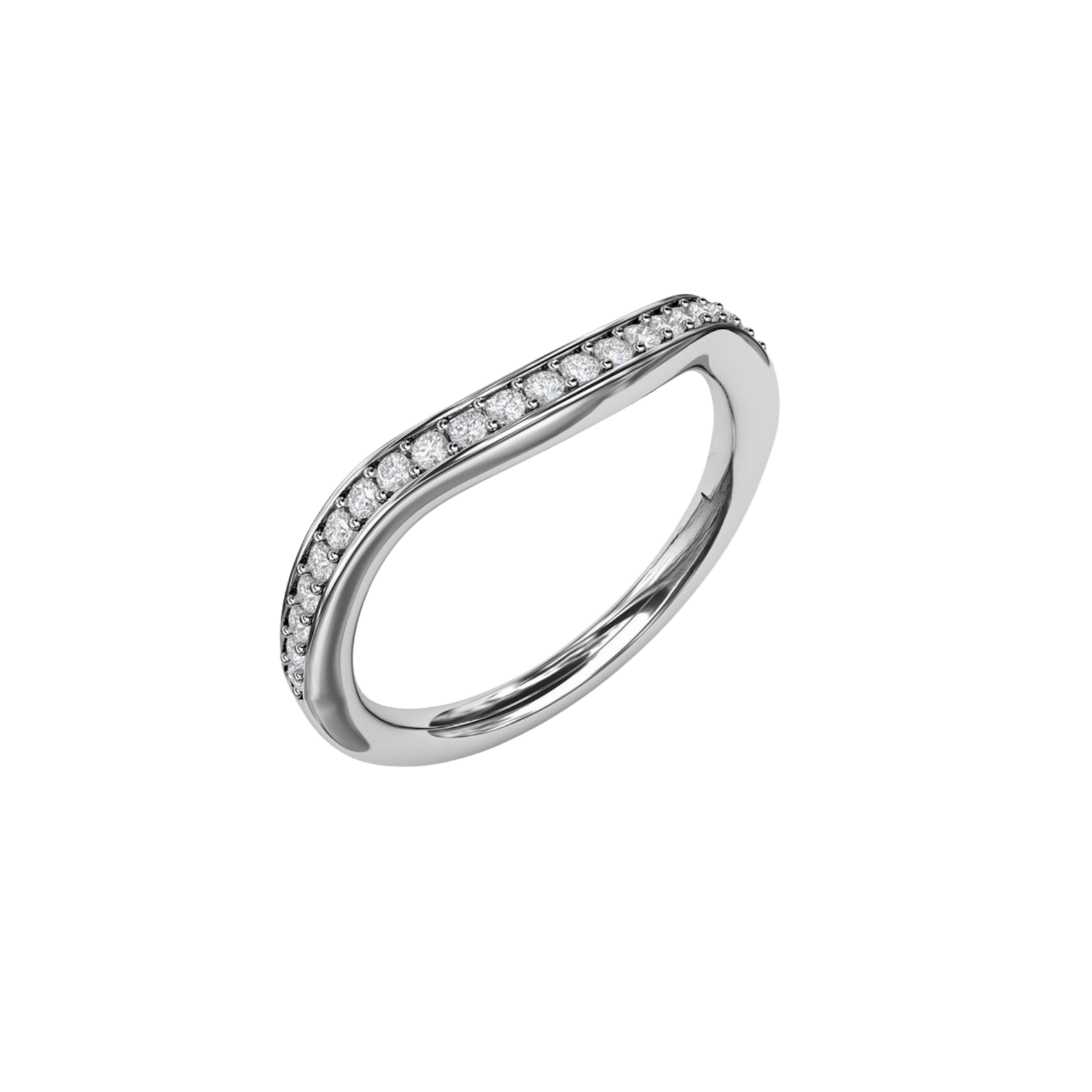 Vertical The 1916 Company Collection Bead and Channel Set Contour Diamond Band W7226