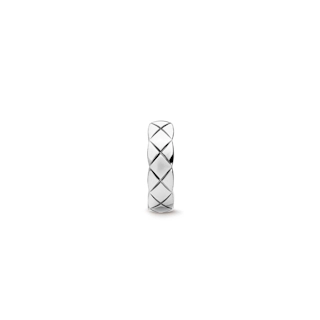 Vertical 18K White Gold Coco Crush Single Hoop Earring