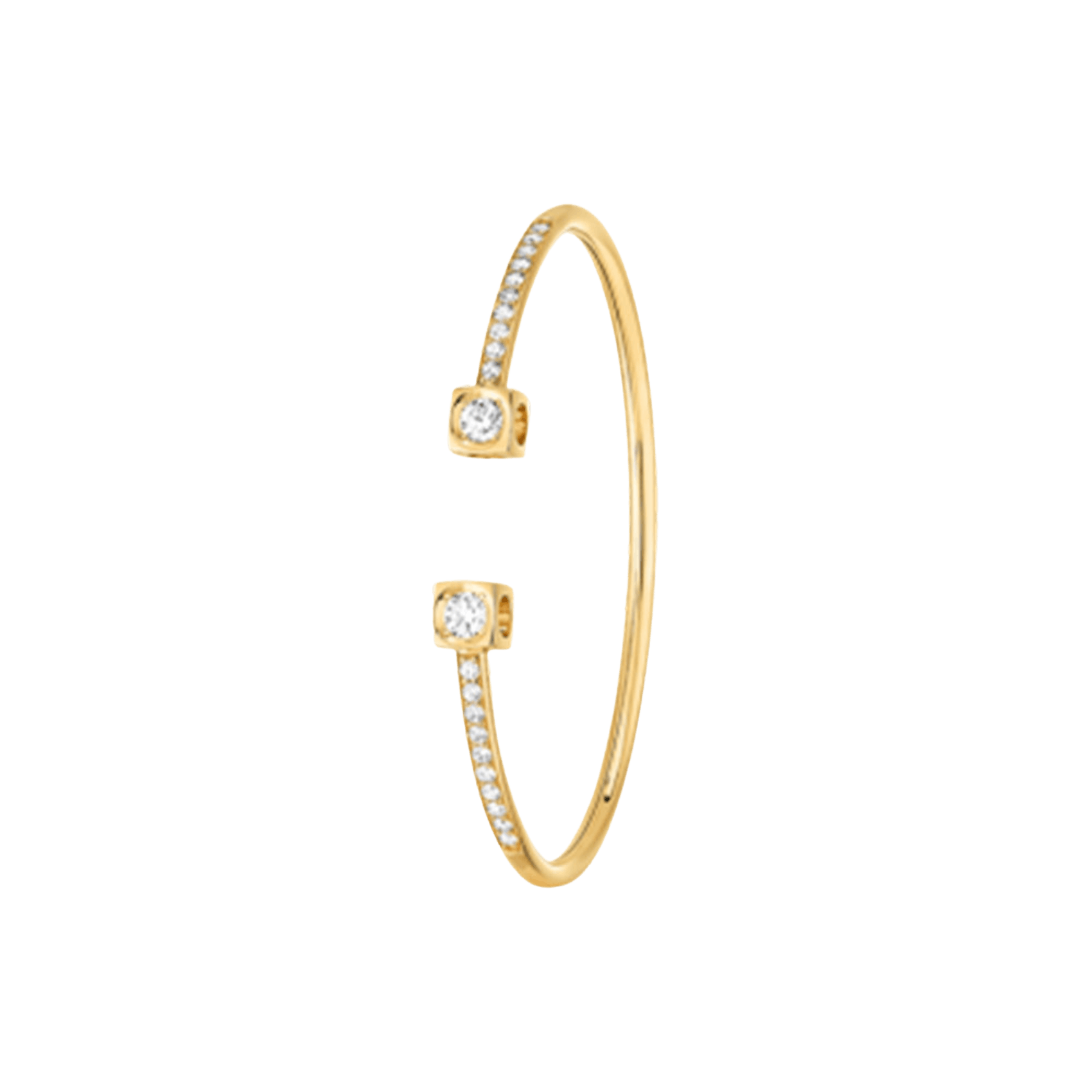 Vertical 18K Yellow Gold Le Cube Diamant Large Bracelet
