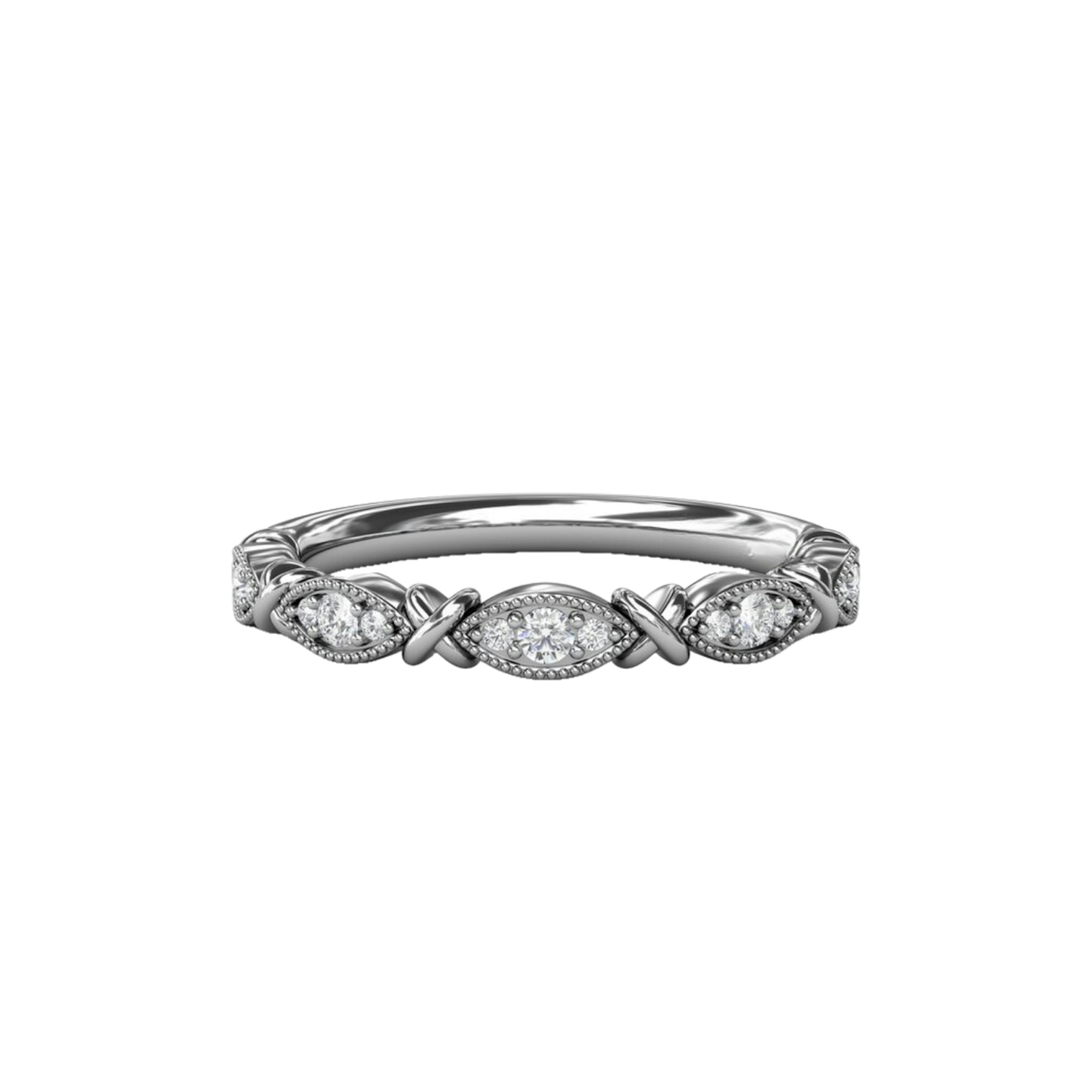 Vertical The 1916 Company Marquise Diamond Band with Milgrain W7387