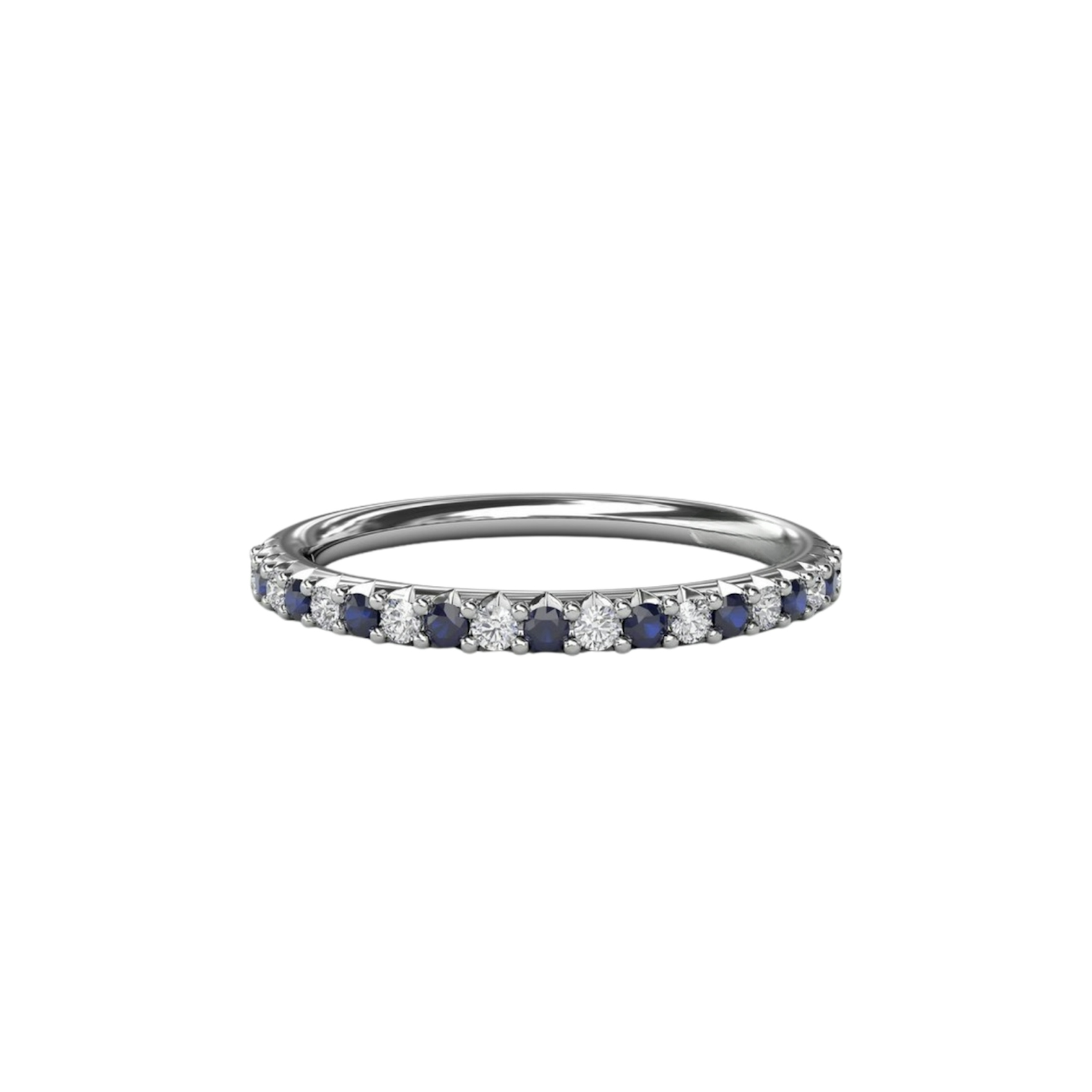 Vertical Delicate Sapphire Shared Prong Anniversary Band W6201S