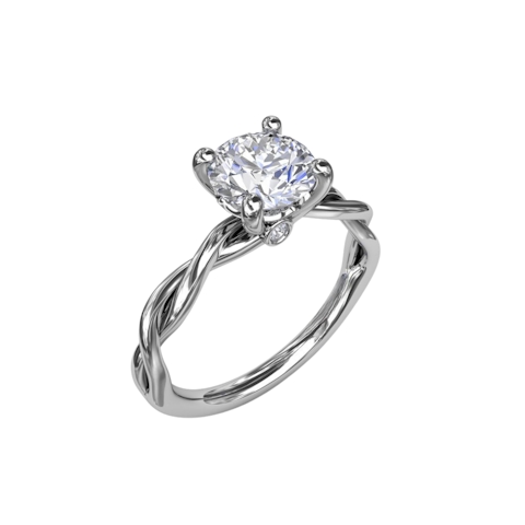 Vertical Elegantly Twisted Engagement Ring S4064