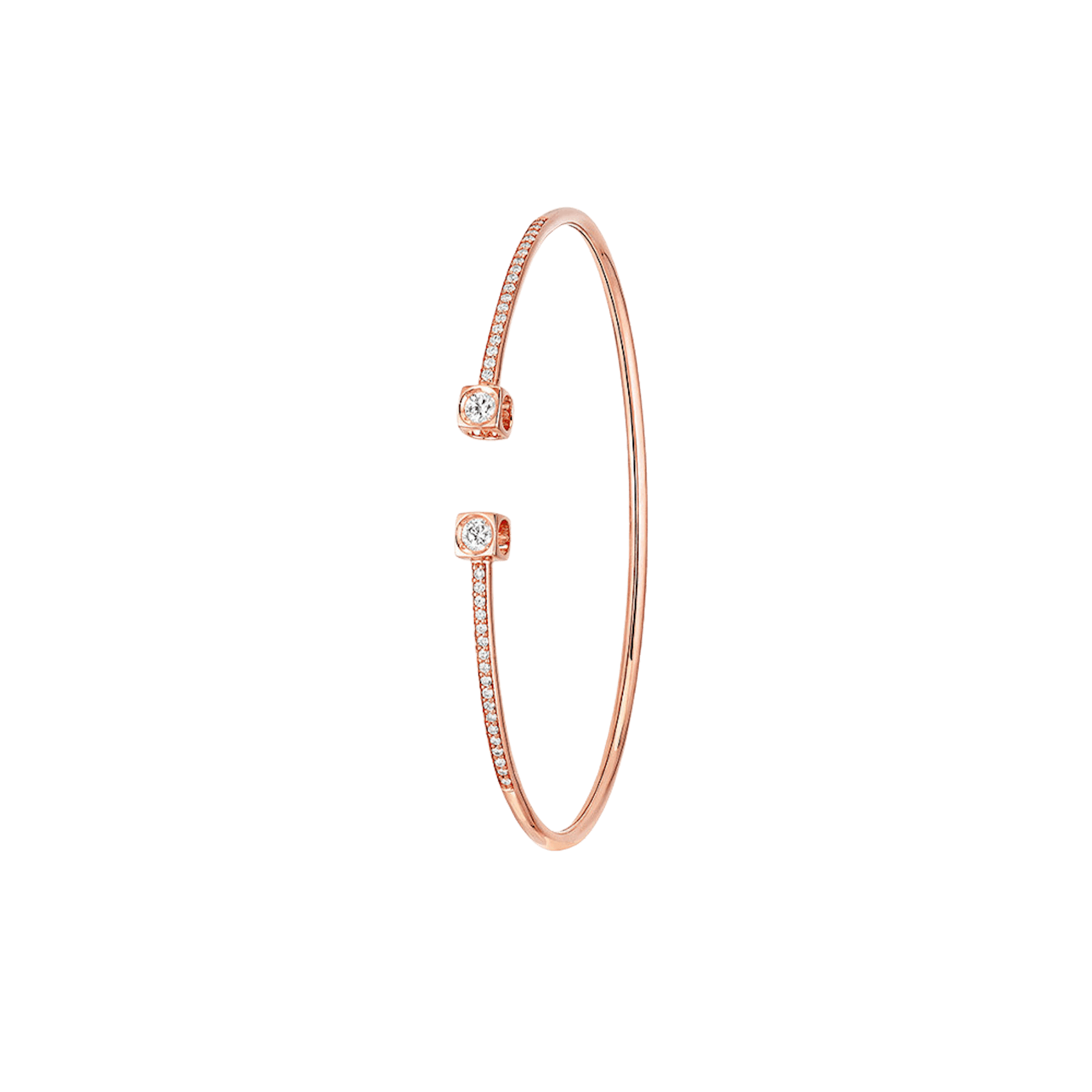 Vertical Le Cube Medium Diamond Open Bracelet