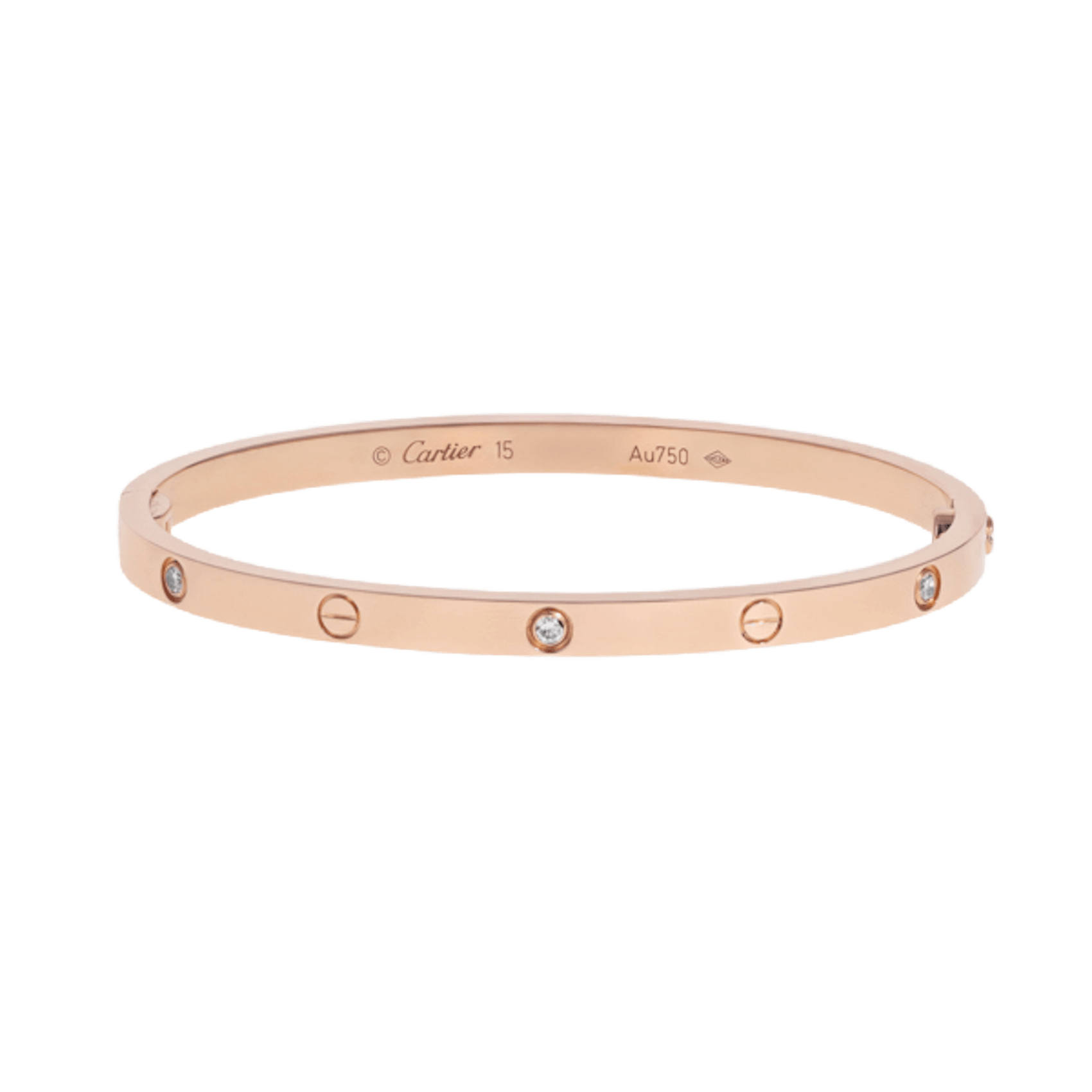 Vertical Small Diamond Love Bracelet- Size 15
