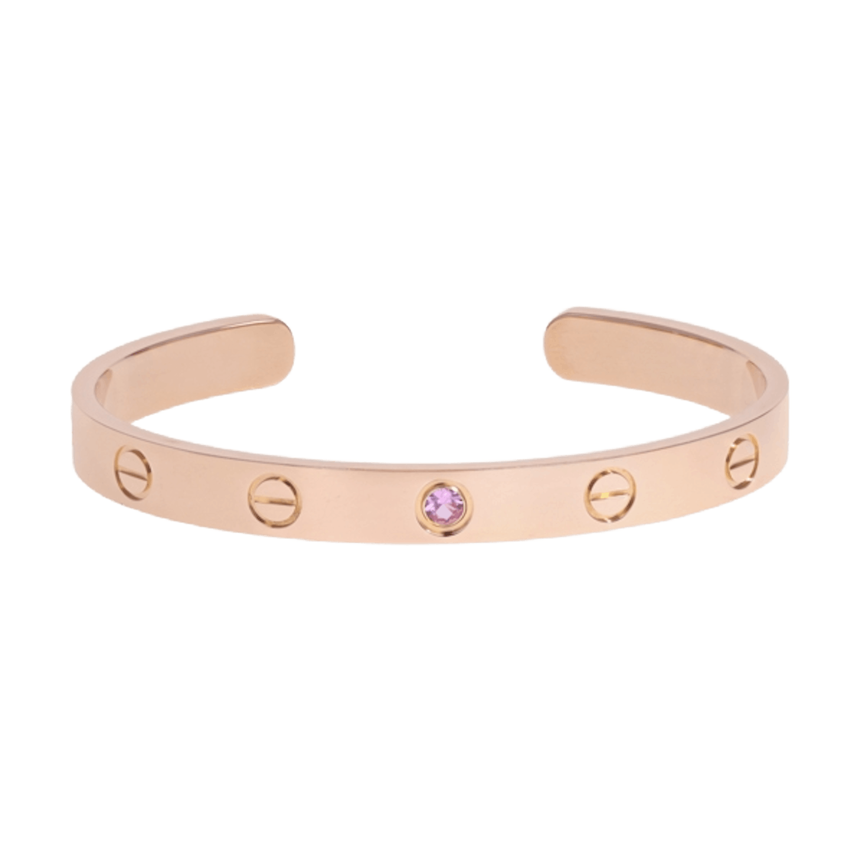 Vertical Pink Sapphire Love Cuff-Size 16