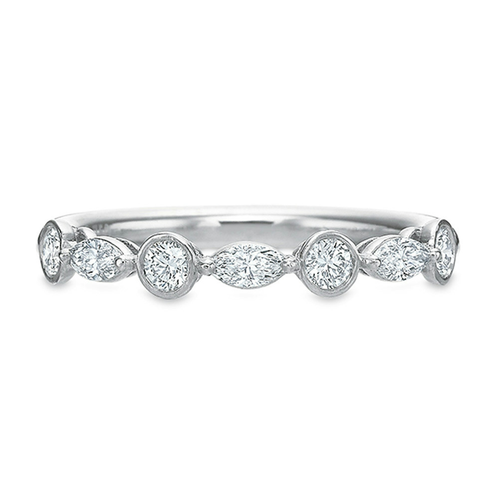 Vertical White Gold Diamond Shared Prong Band