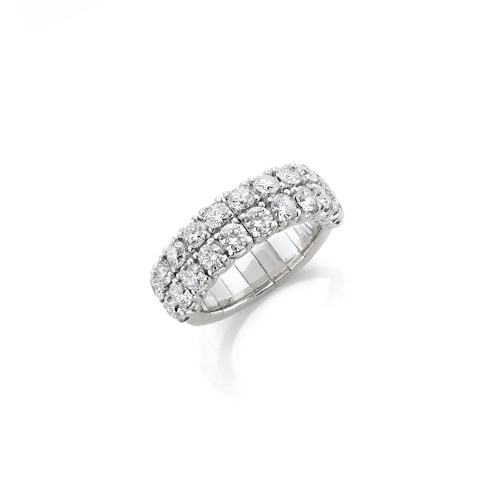 Vertical 18K White Gold Xpandable Round Diamond Ring