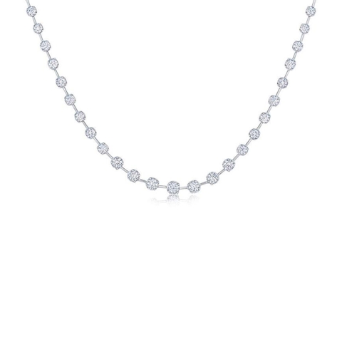 Vertical 18K White Gold Starry Night Diamond Necklace