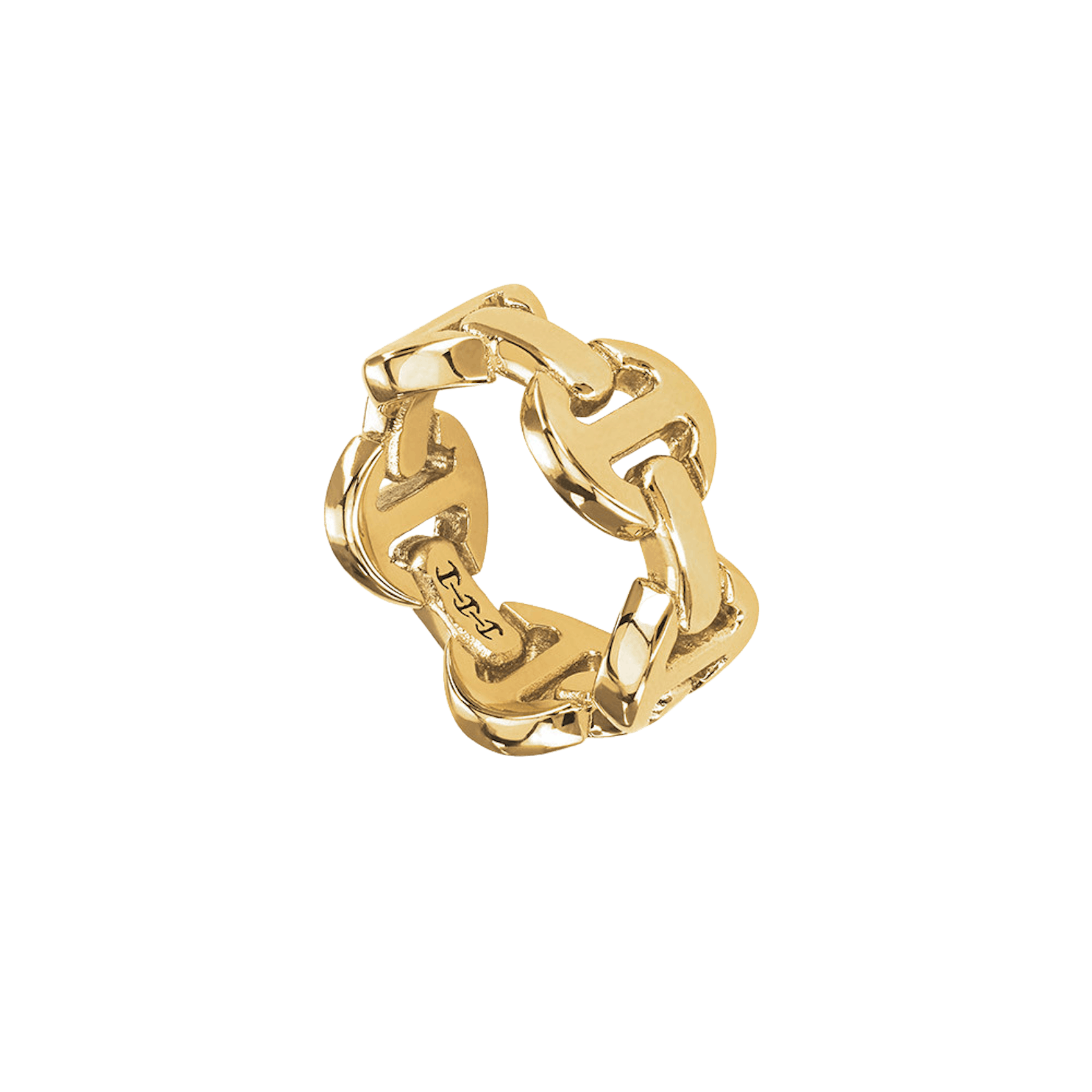 Vertical 18K Yellow Gold Heritage Dame Classic Tri-Link Ring