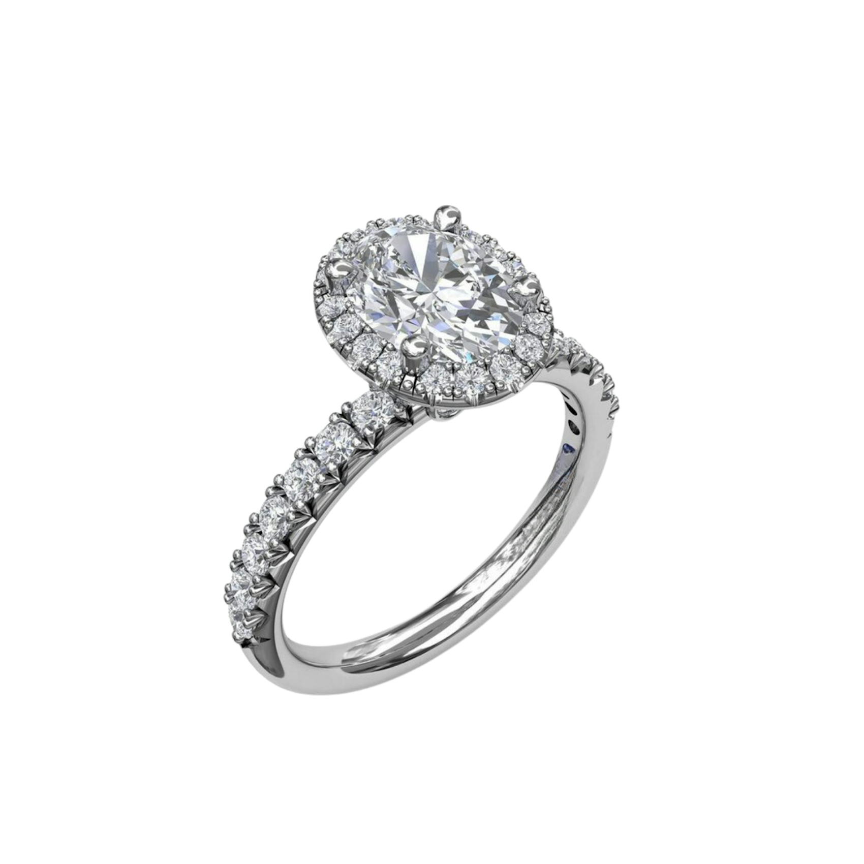 Vertical The 1916 Company Collection Classic Diamond Halo Engagement Ring with a Gorgeous Side Profile S3838