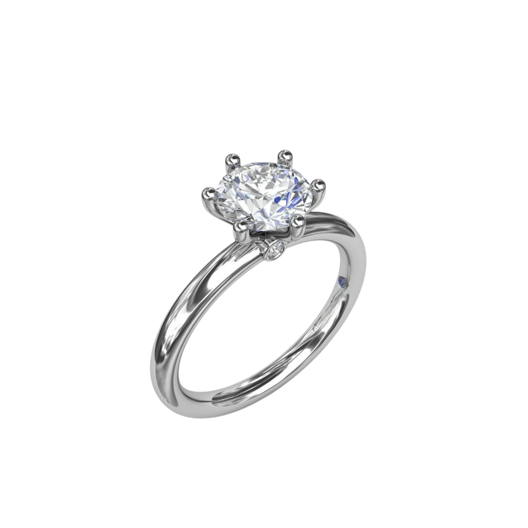 Vertical Classic Six-Prong Round Diamond Solitaire Engagement Ring S4025