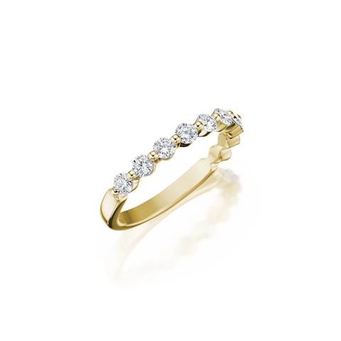 Vertical 18K Yellow Gold Diamond Band