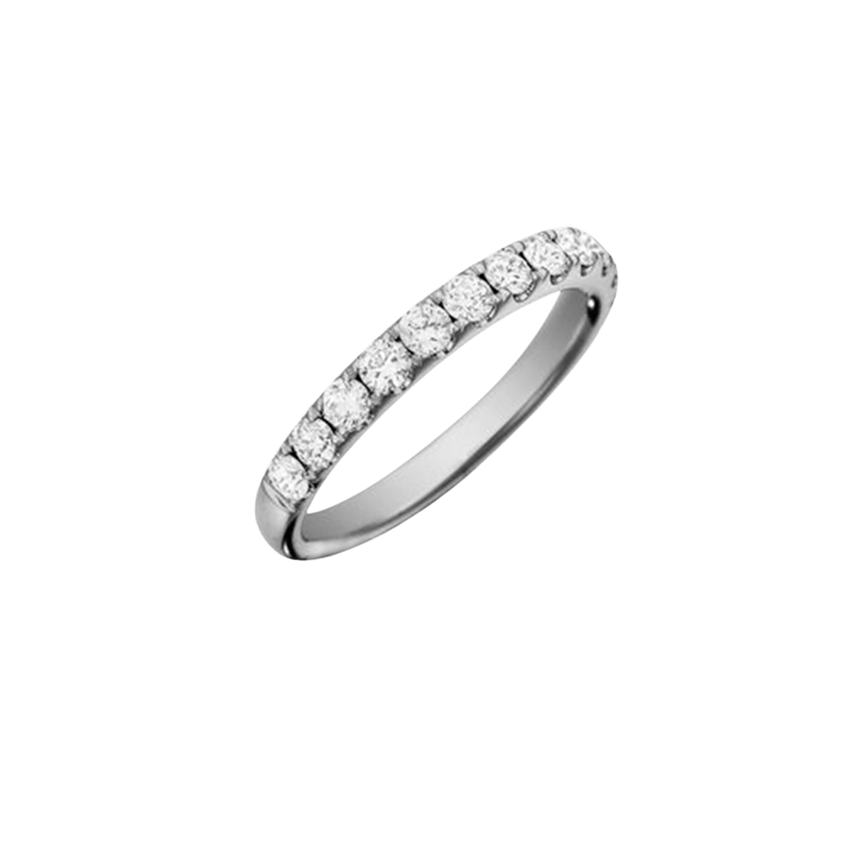 Vertical 18K White Gold Diamond Band