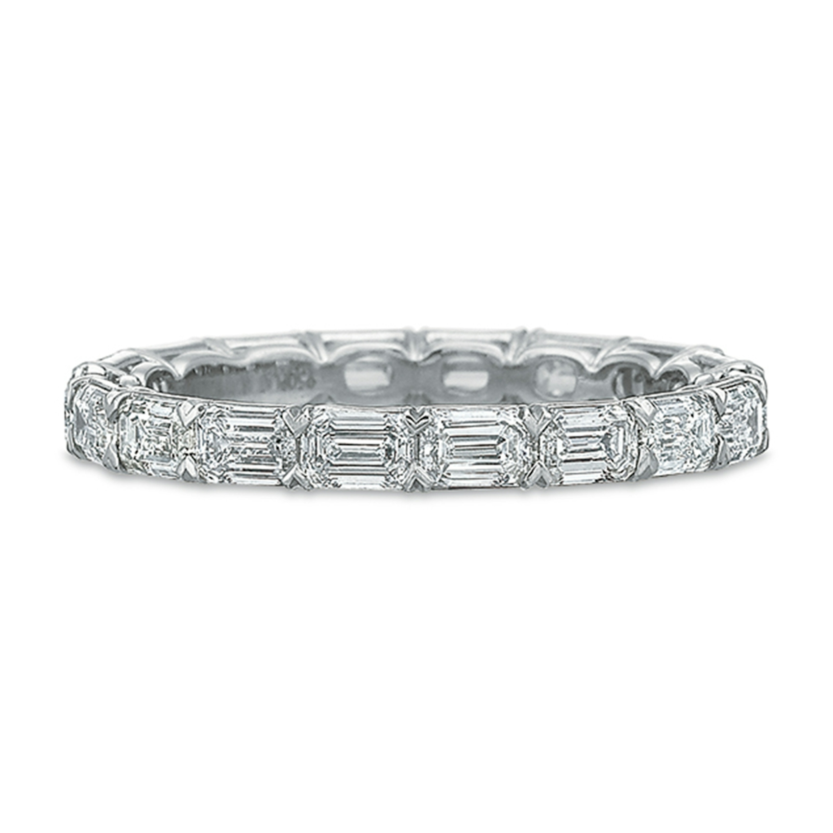Vertical White Gold Diamond Shared Prong Eternity Band