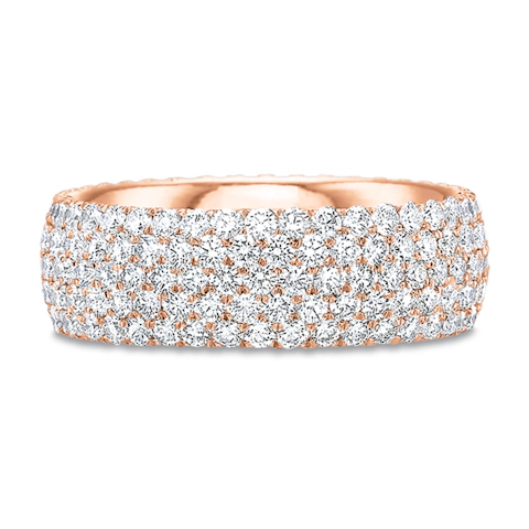 Vertical Rose Gold 5-Row Diamond Eternity Band