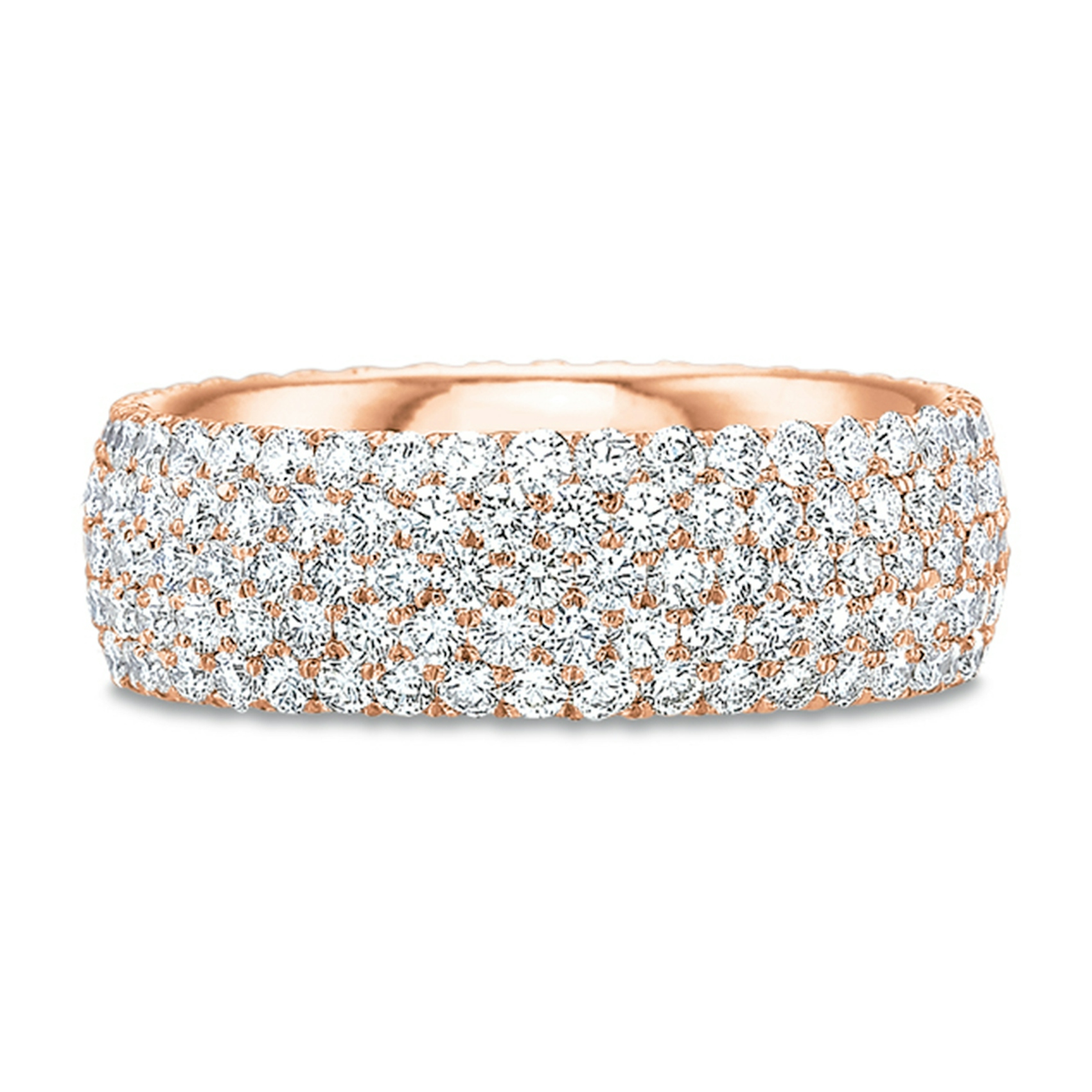 Vertical Rose Gold 5-Row Diamond Eternity Band