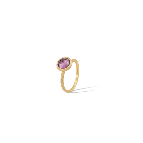 Vertical 18K Yellow Gold Jaipur Amethyst with Diamond Accent Ring
