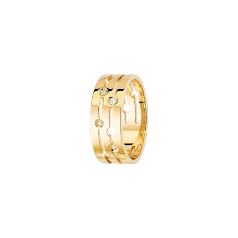 Vertical 18K Yellow Gold Pulse Ring