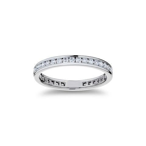 Vertical Platinum Diamond Eternity Band