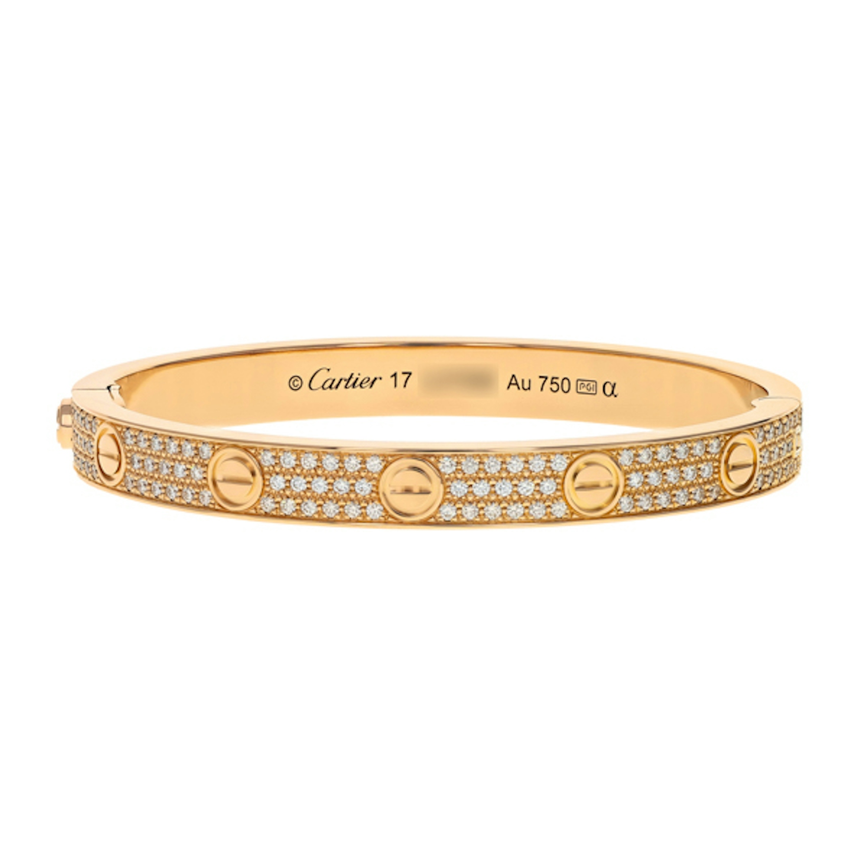 Vertical Pave Diamond Love Bracelet